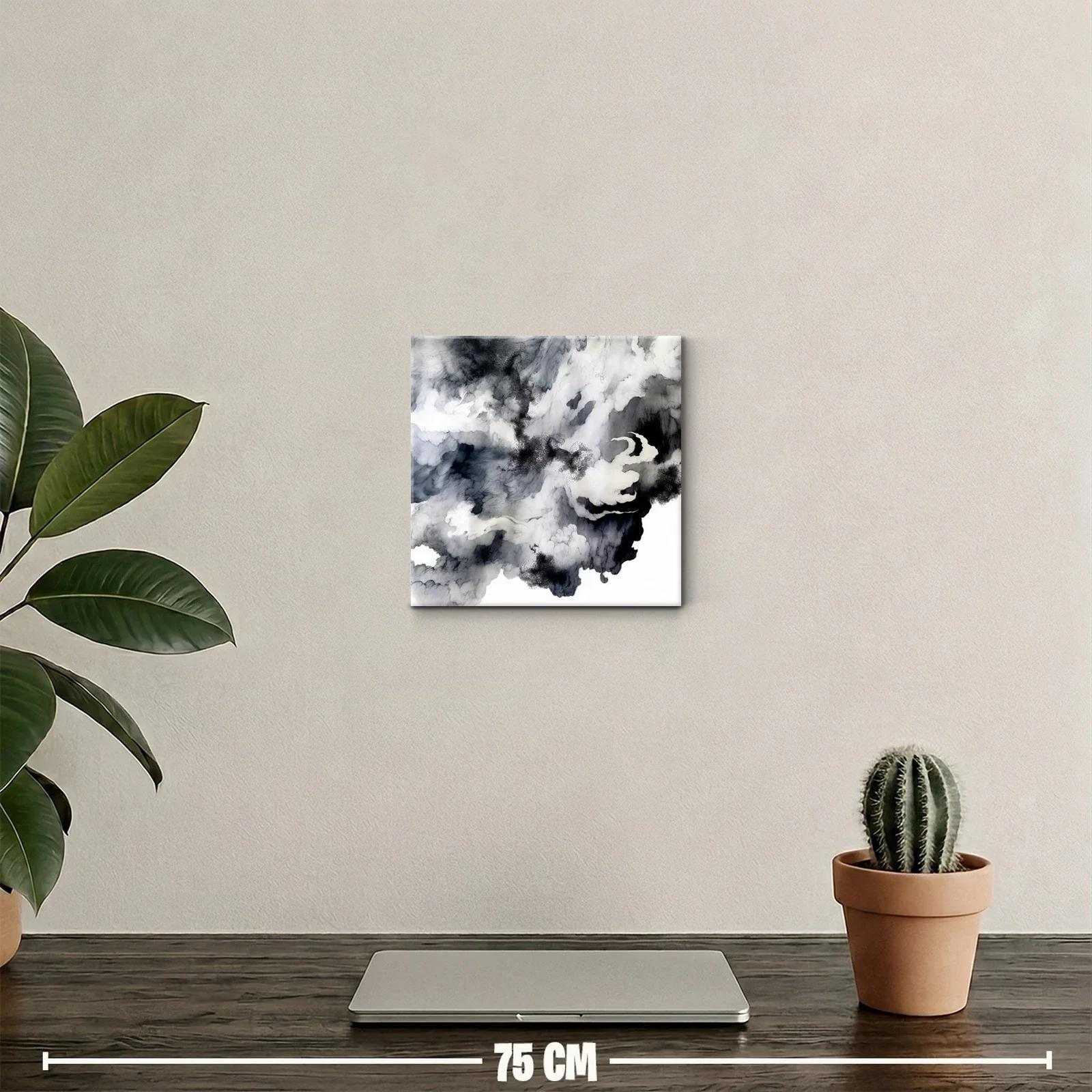 Cuadro Decorativo en Acabados Blanco y Negro Abstractos — miniatura 2