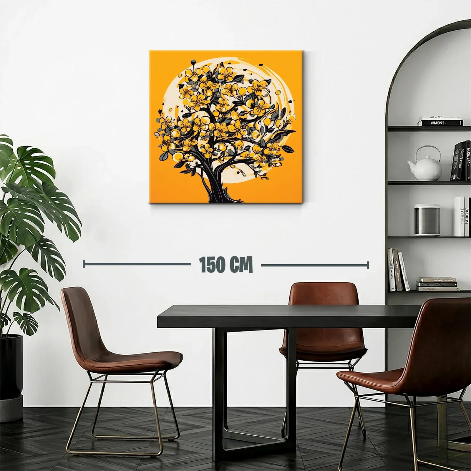 Arbol florido en tonos cálidos para ambientar tu hogar — miniatura 2