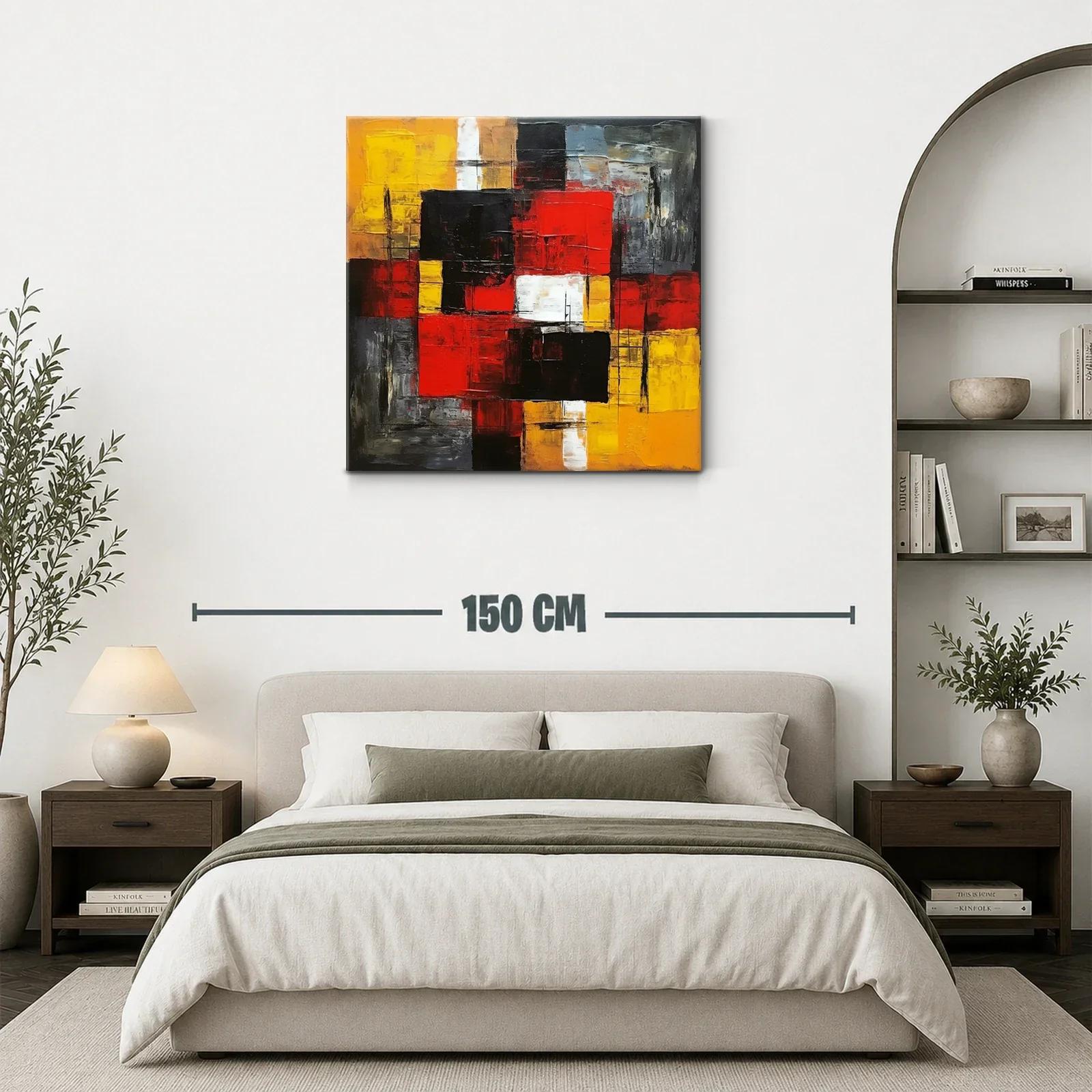 Composición abstracta con tonos intensos rojos y amarillos — miniatura 3