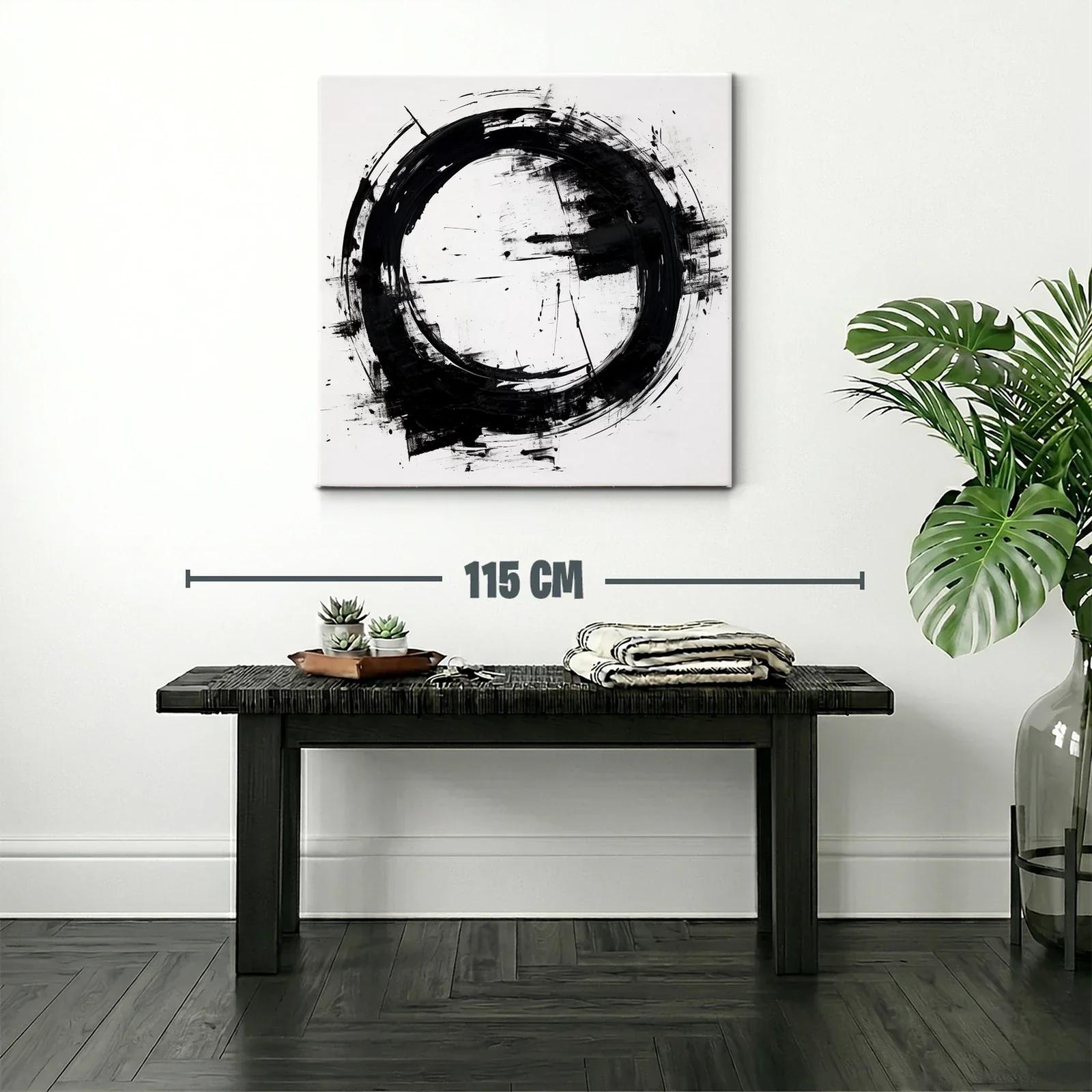 Círculo negro abstracto en fondo blanco moderno y elegante — miniatura 2