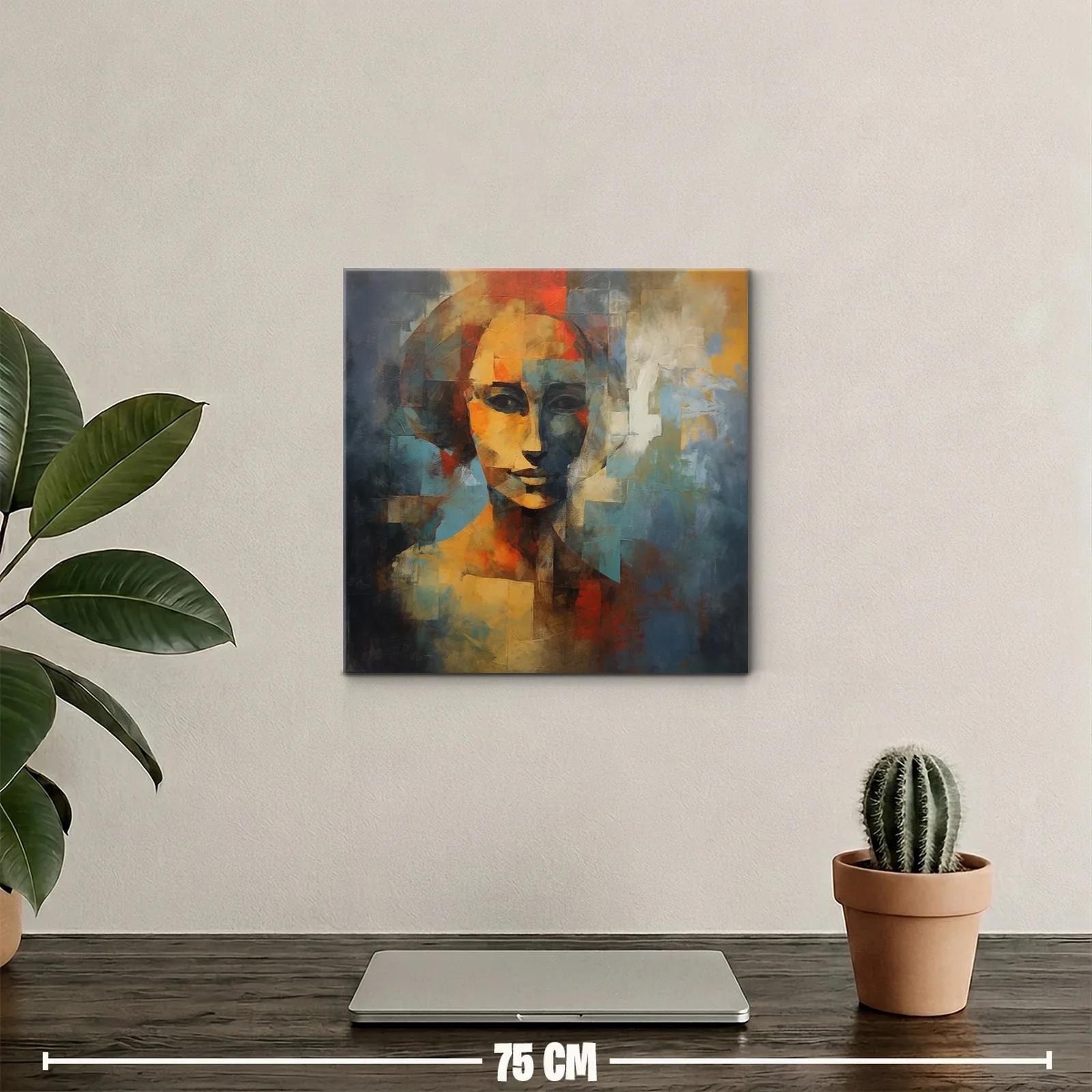 Rostro abstracto en tonos cálidos y fríos — miniatura 2