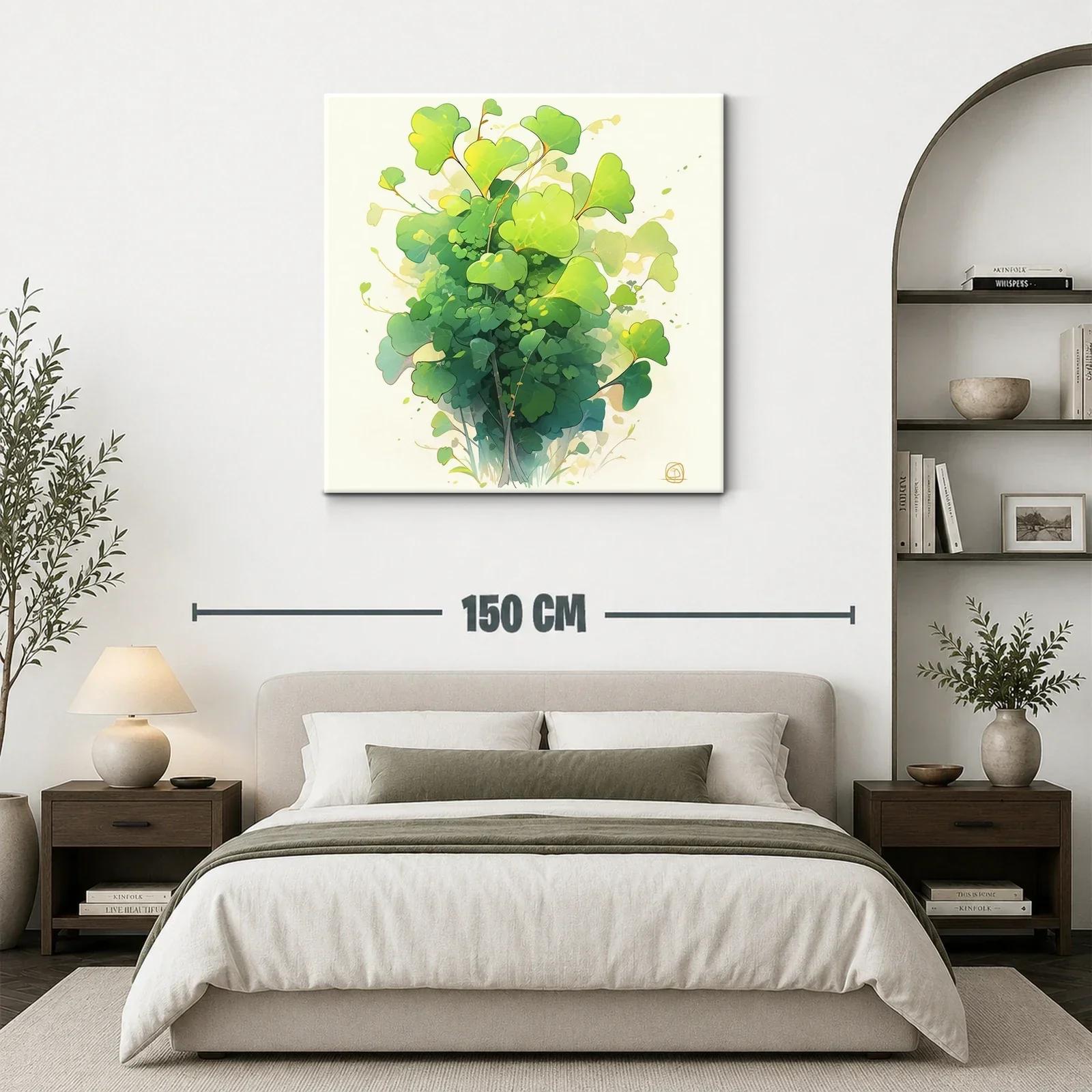Cuadro con diseño de hojas verdes en tonos vibrantes — miniatura 3