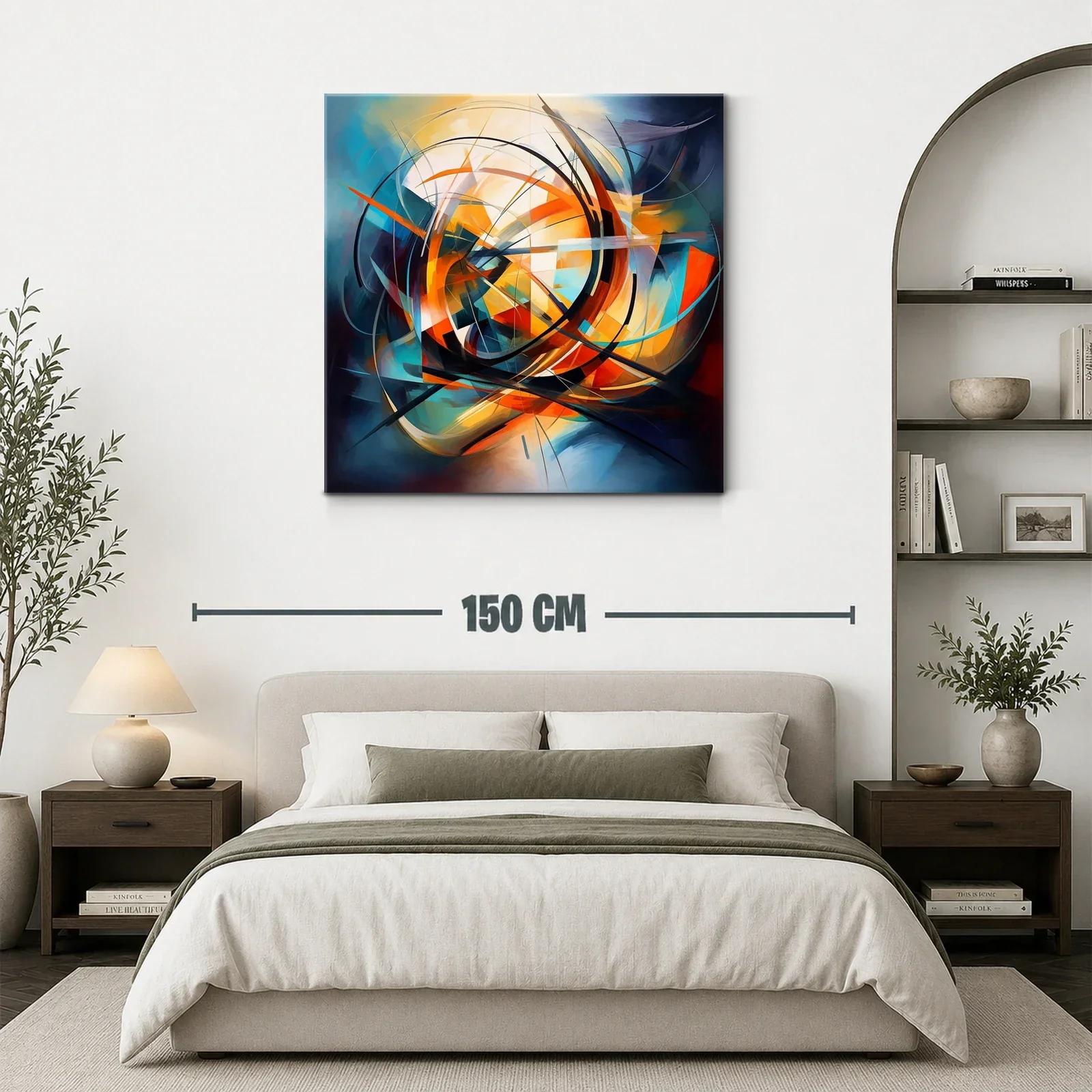 Cuadro abstracto con dinámicas formas y vibrante energía — miniatura 3