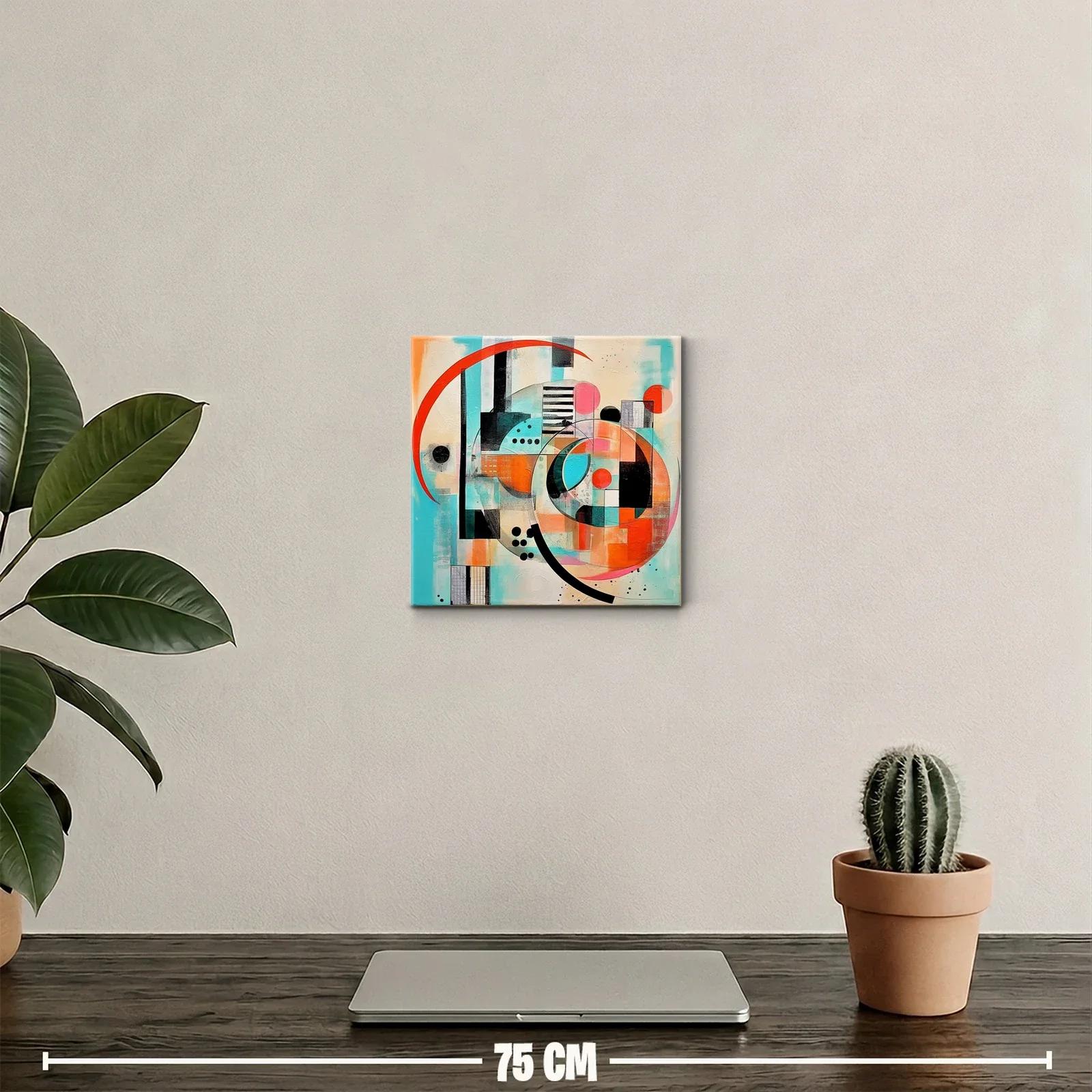 Composición abstracta con círculos y líneas en tonos vivos — miniatura 2