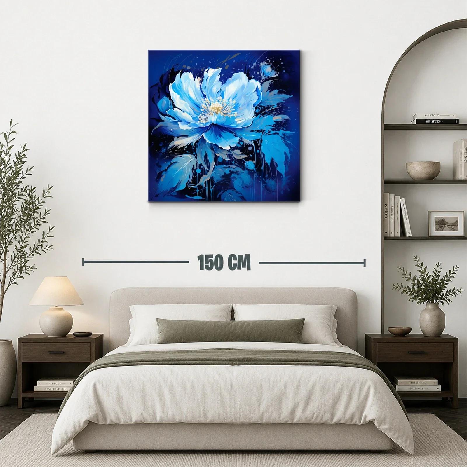 Flor azul vibrante con detalles delicados y fondo profundo — miniatura 3