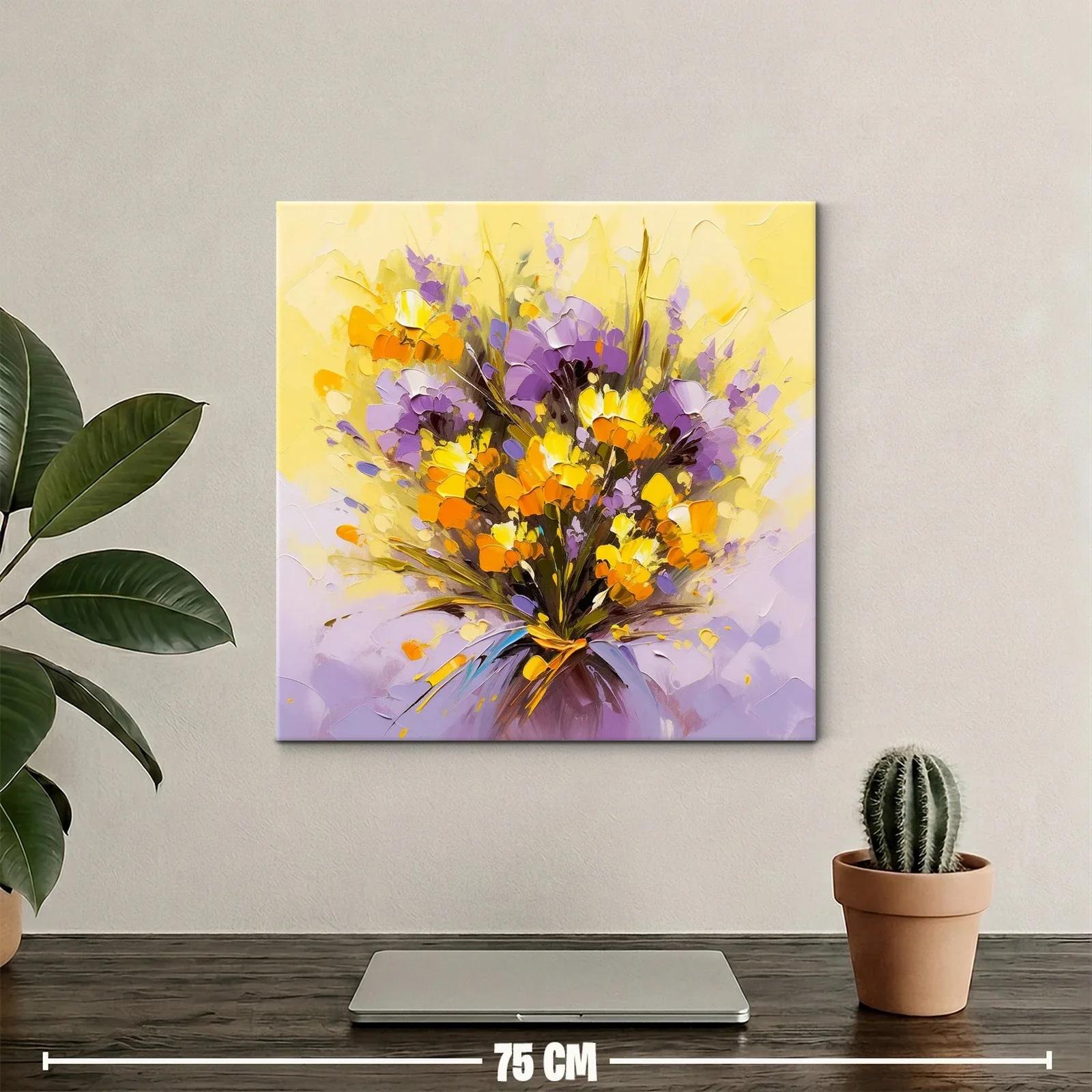 Ramo vibrante con flores púrpuras y amarillas — miniatura 2