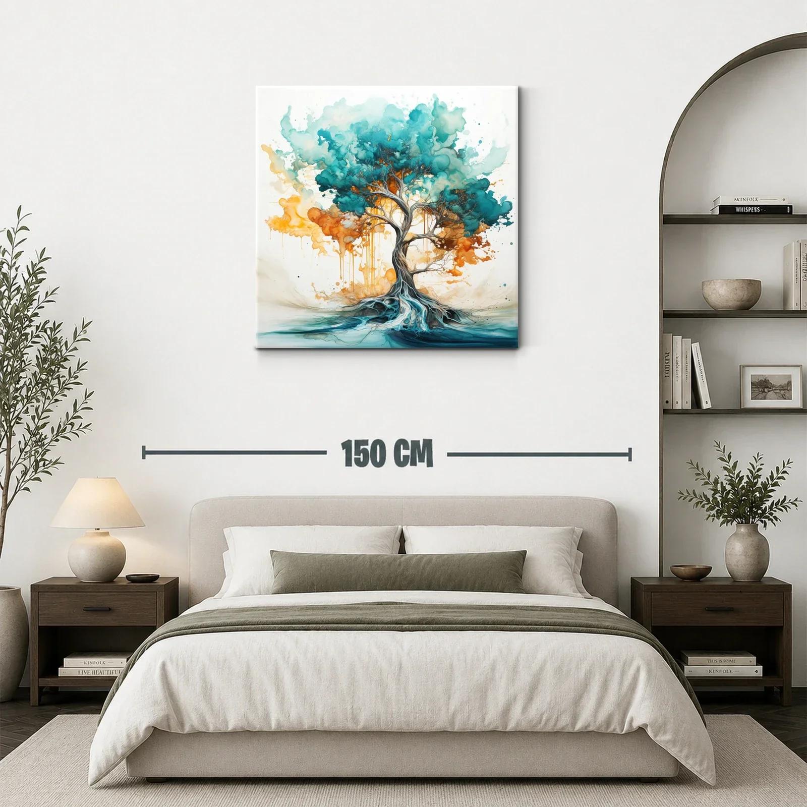 Árbol vibrante con raíces etéreas en tonos azules y naranjas — miniatura 3