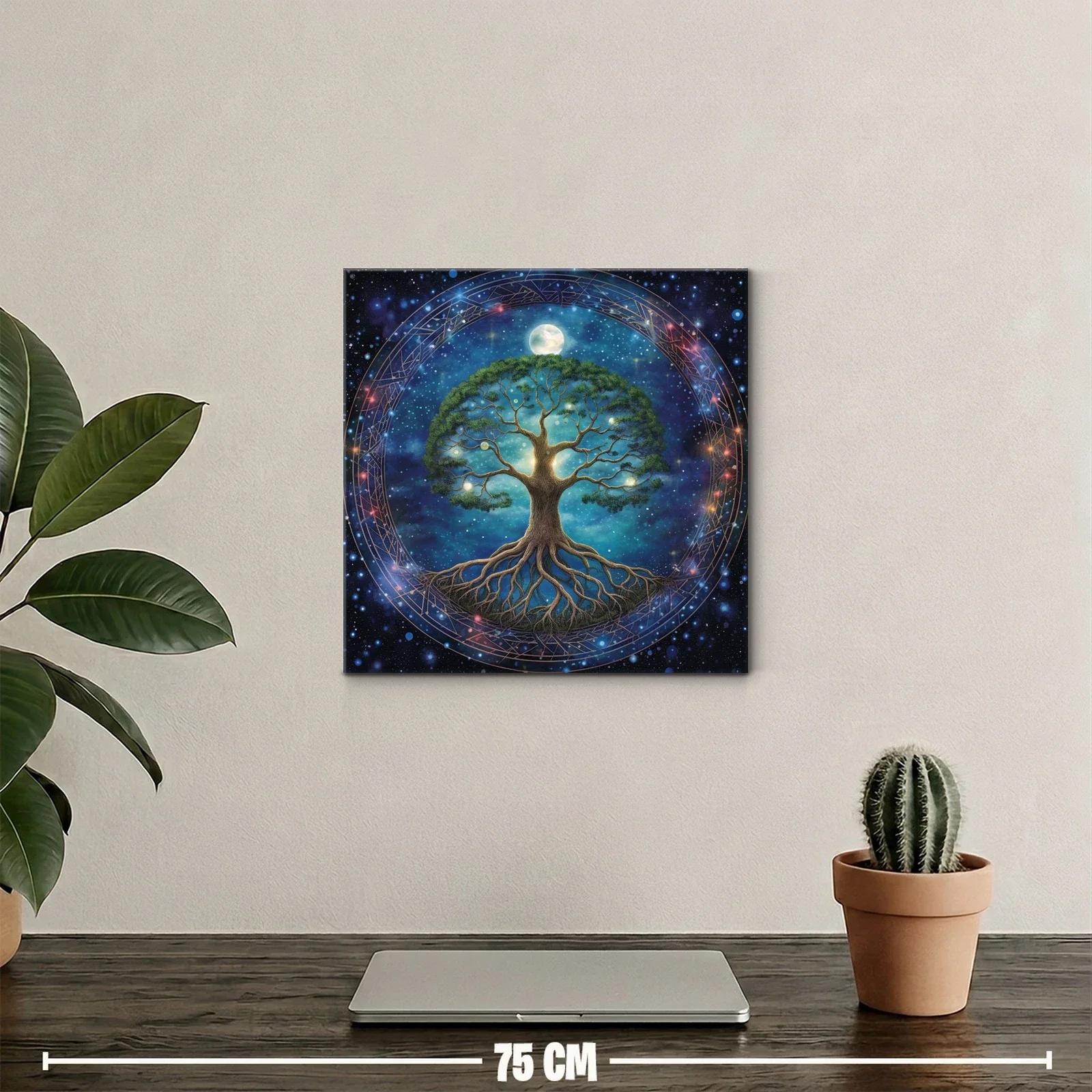 Árbol de la vida iluminado bajo un cielo estrellado — miniatura 2