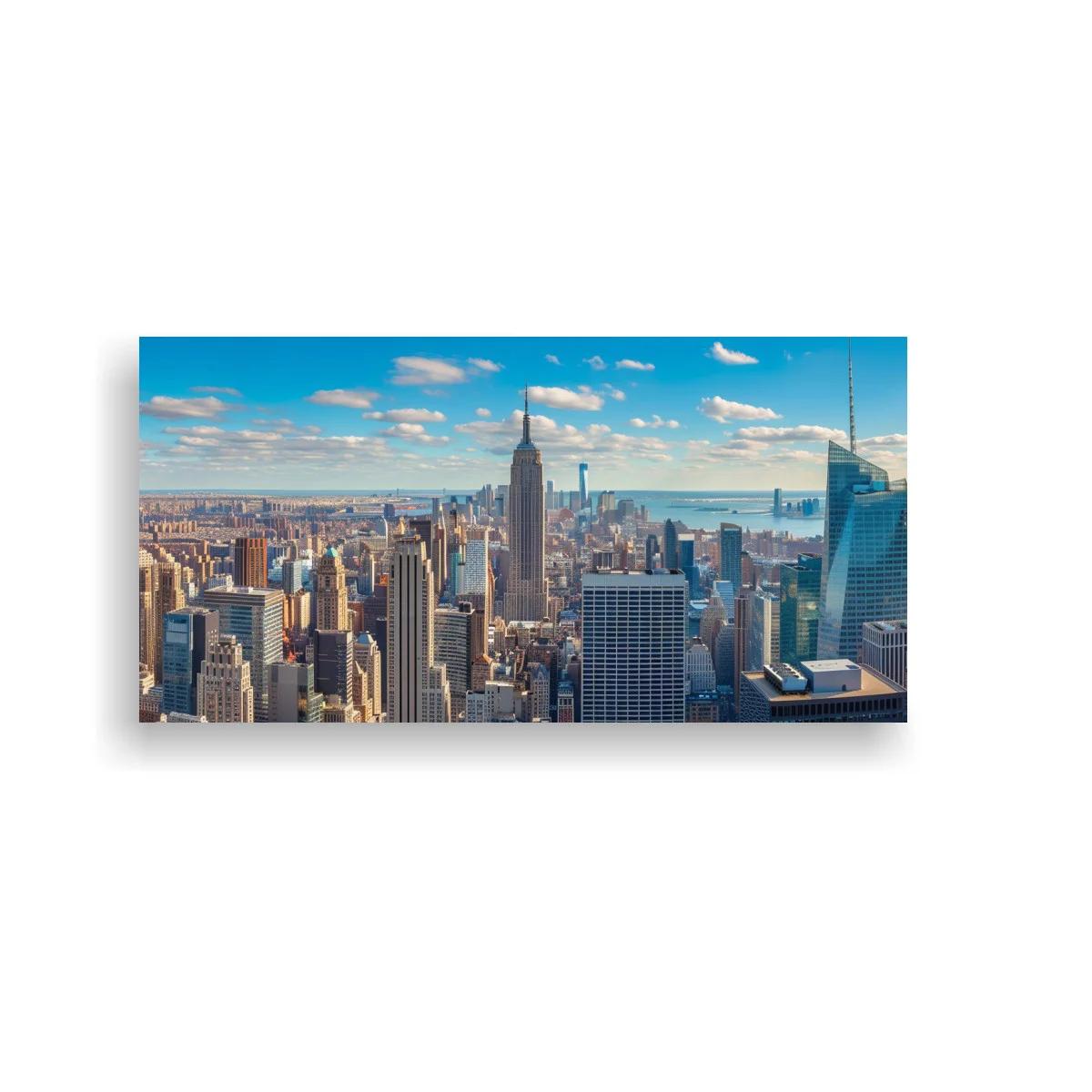 Cuadro skyline de Nueva York con nubes dispersas — imagen principal