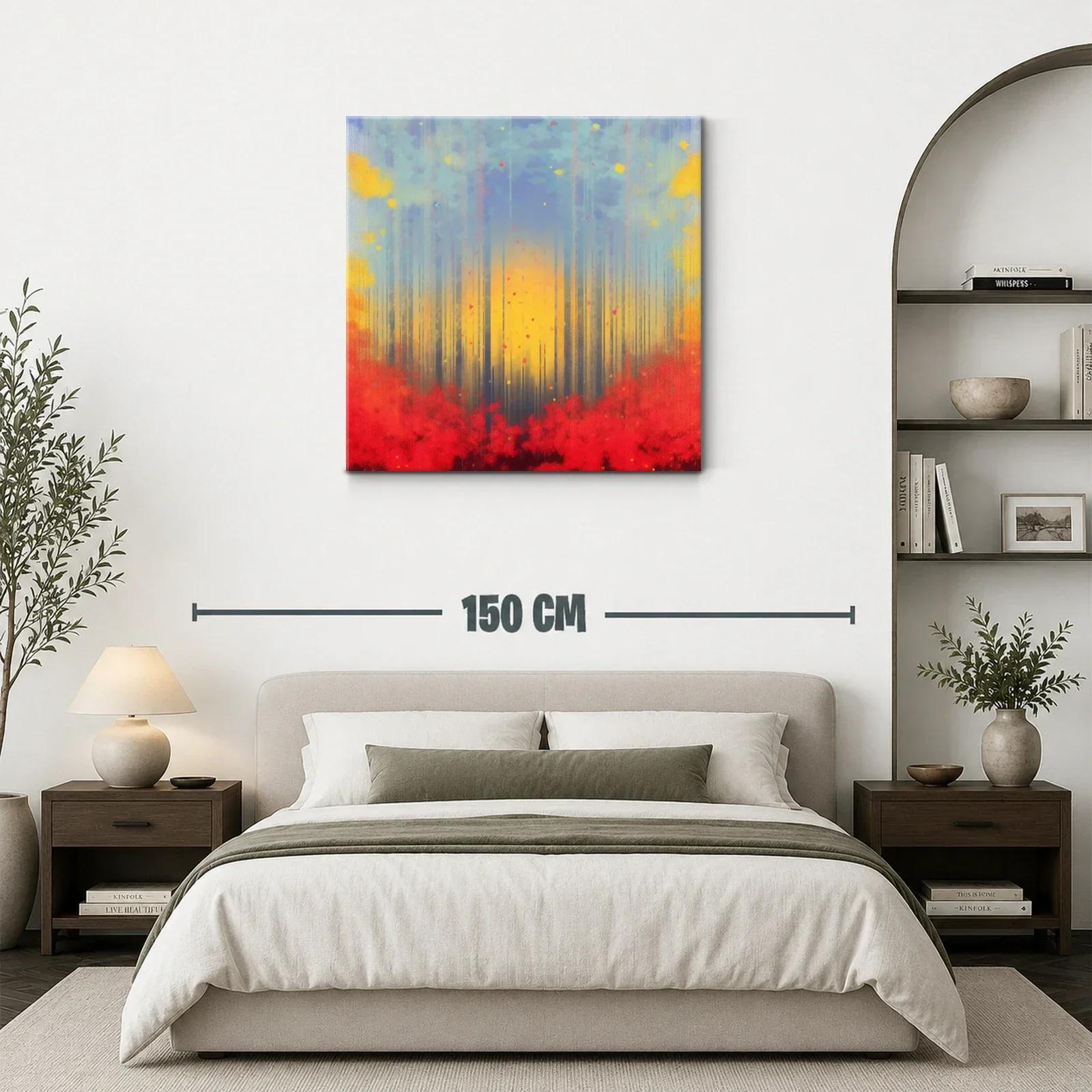 Bosque abstracto con tonos cálidos y fríos en armonía — miniatura 3
