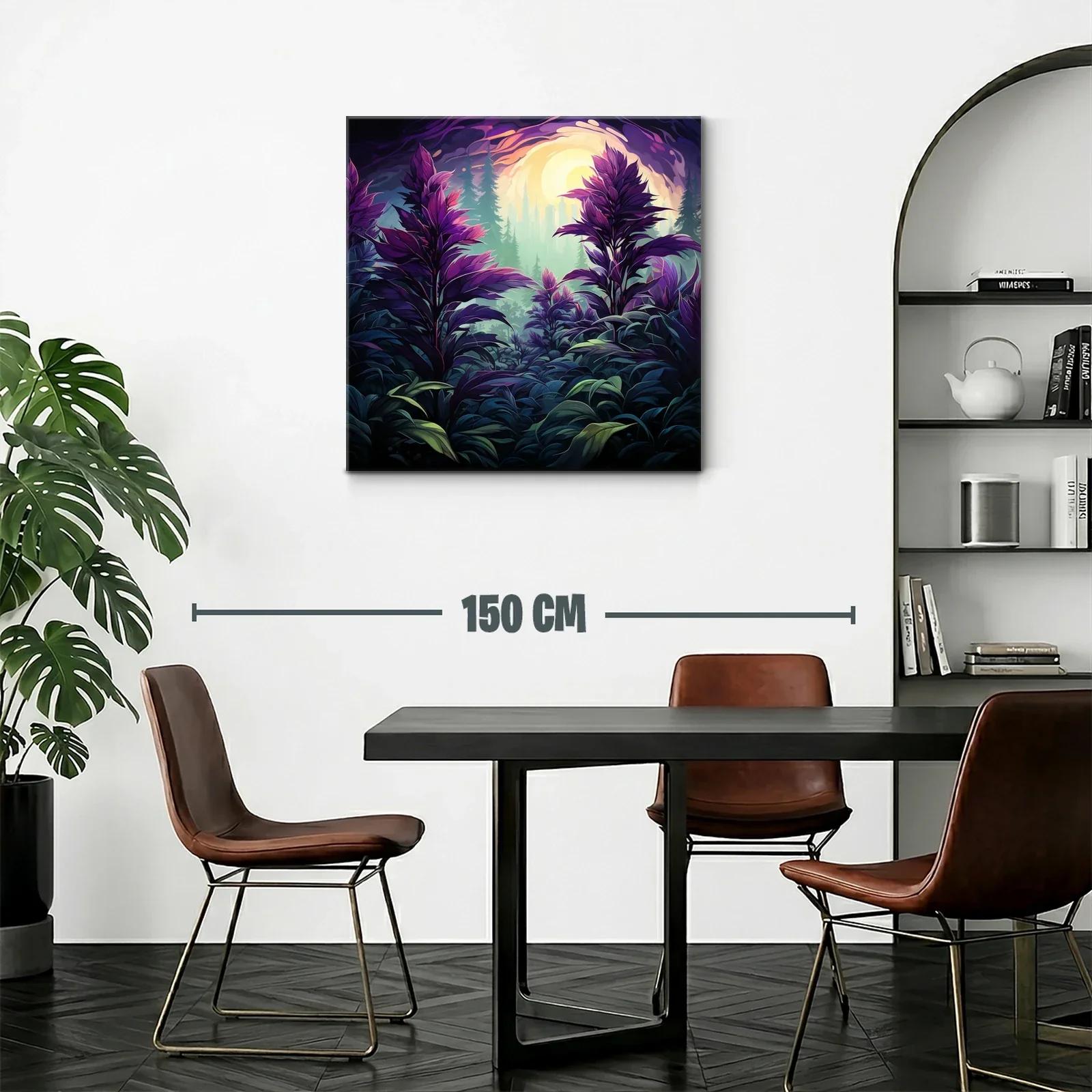 Paisaje onírico de hojas violetas y luz resplandeciente — miniatura 2