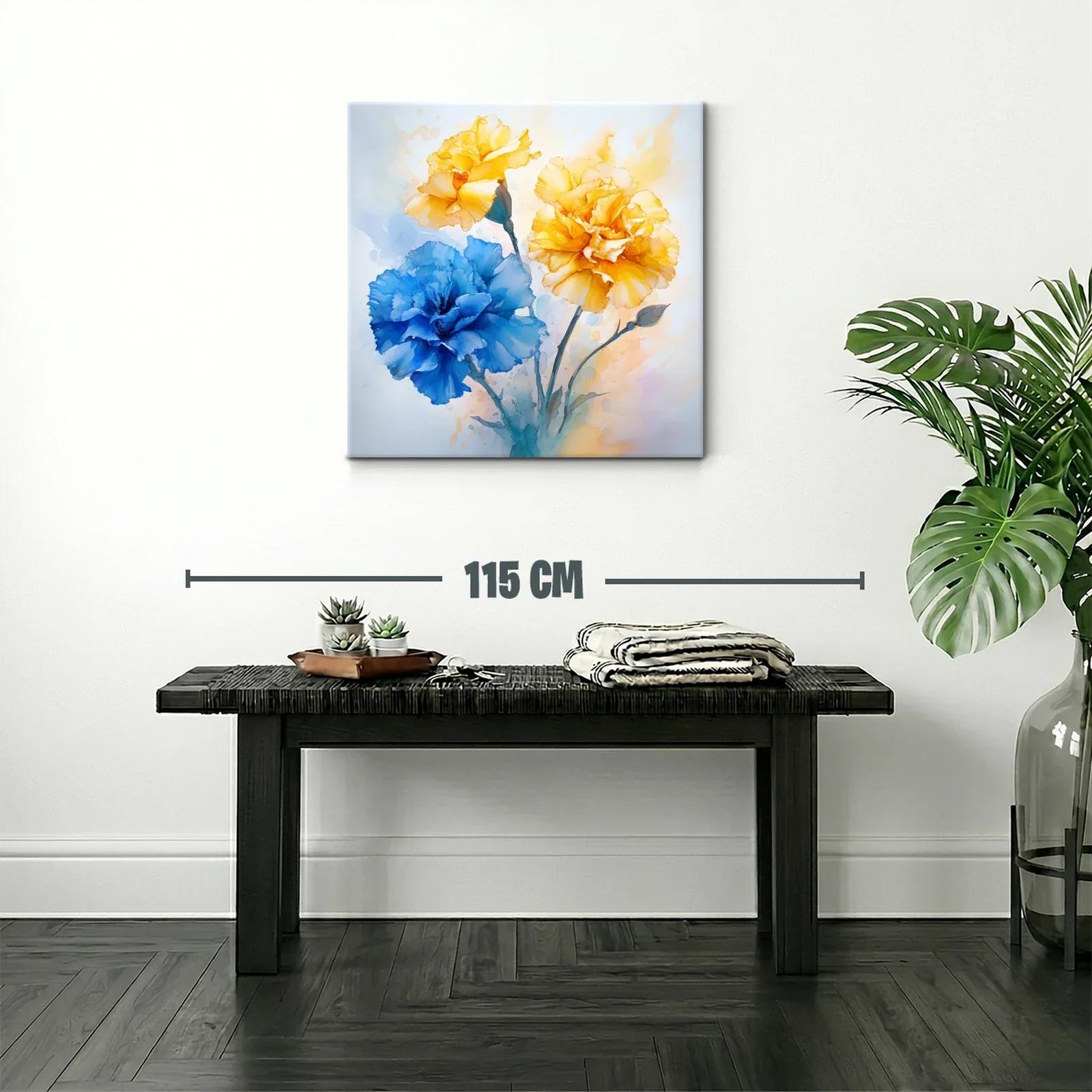 Flores vibrantes en tonos azules y amarillos delicados — miniatura 2