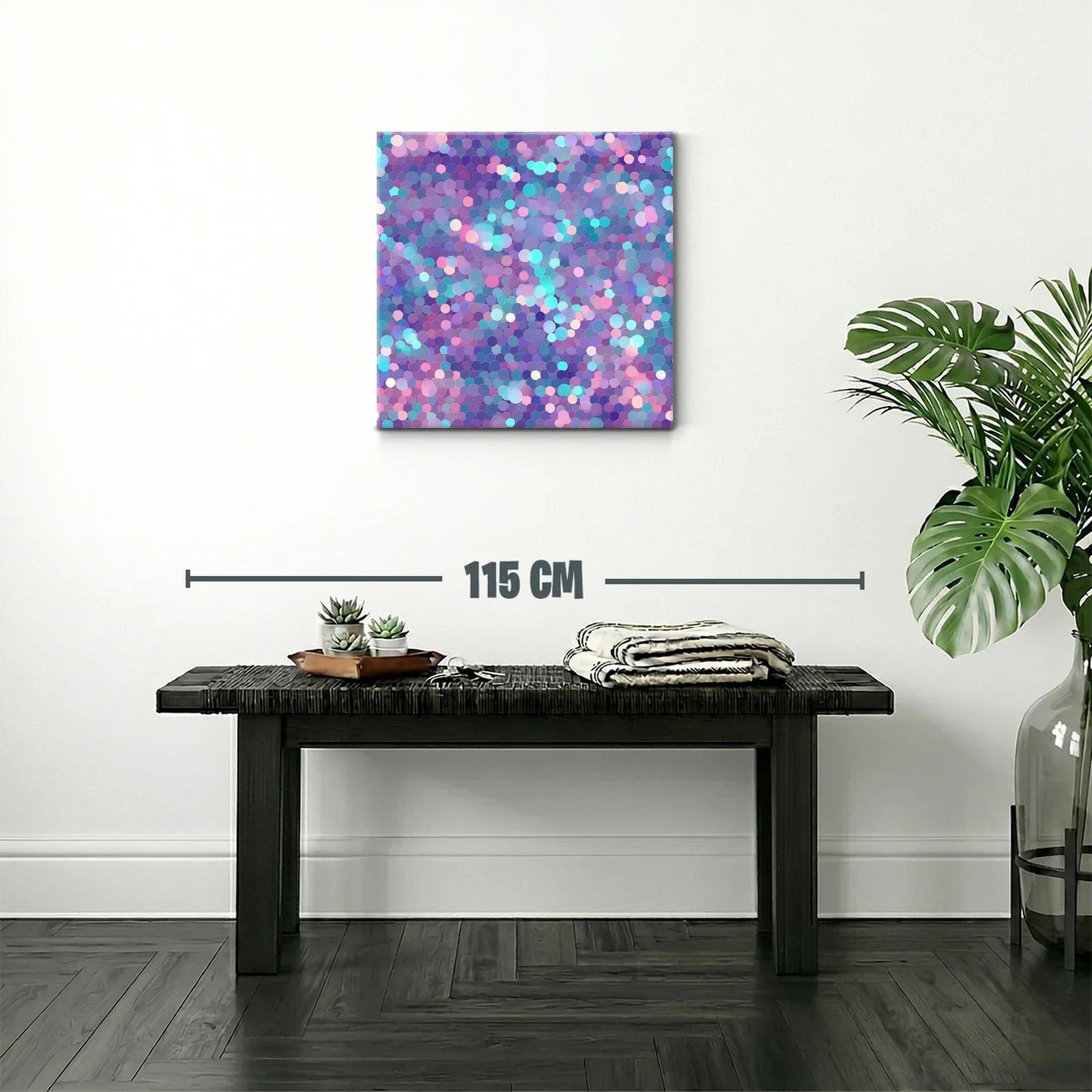 Cuadro abstracto con patrones circulares en tonos pastel — miniatura 2