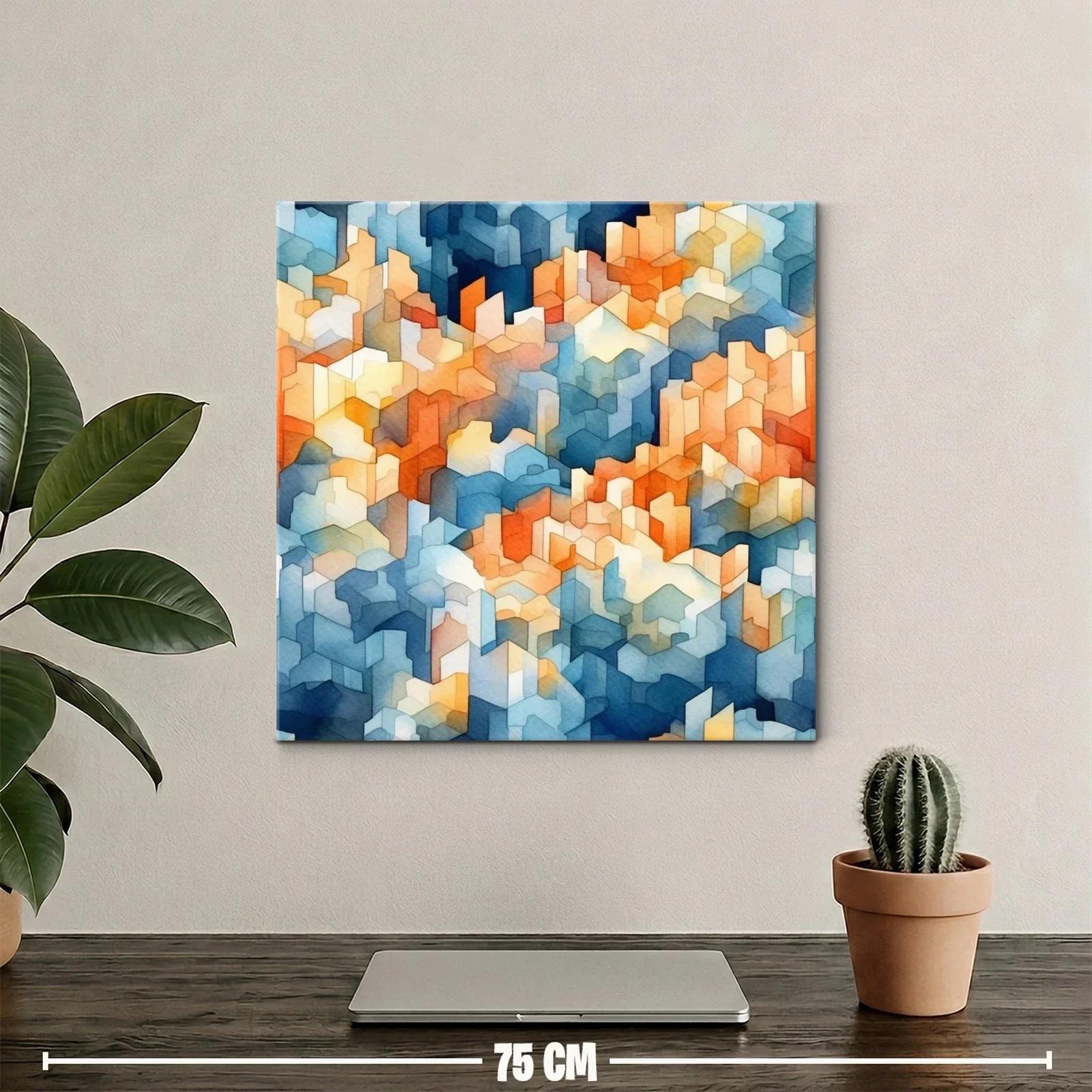 Diseño urbano abstracto en tonos azules y cálidos — miniatura 2