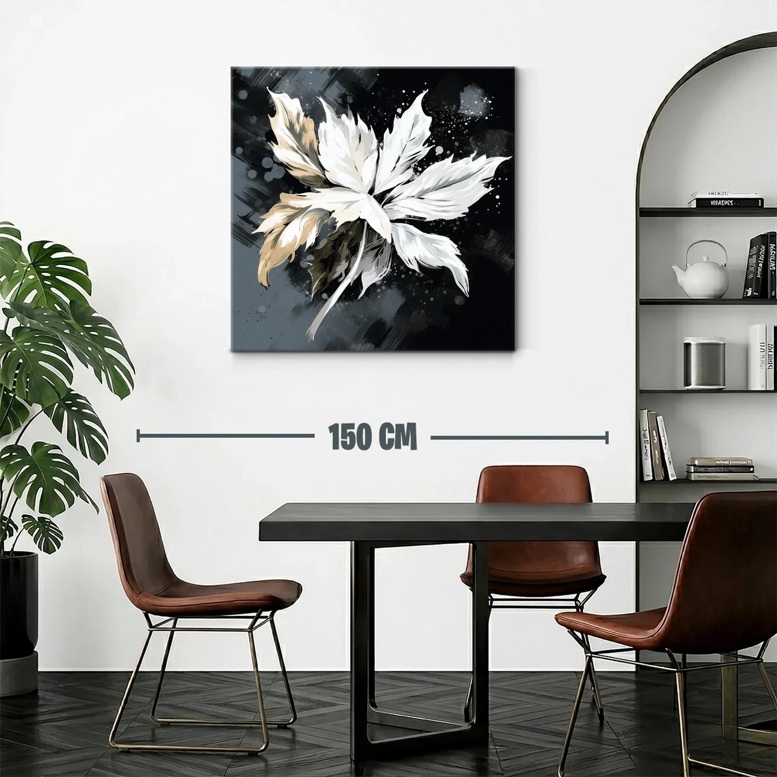Flor abstracta en tonos neutros y contraste oscuro — miniatura 2