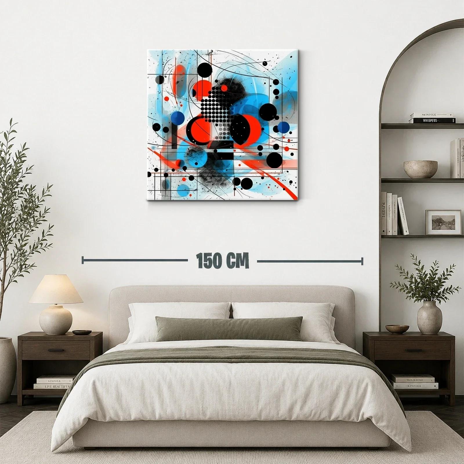 Composición abstracta en rojo azul y negro con formas geométricas — miniatura 3