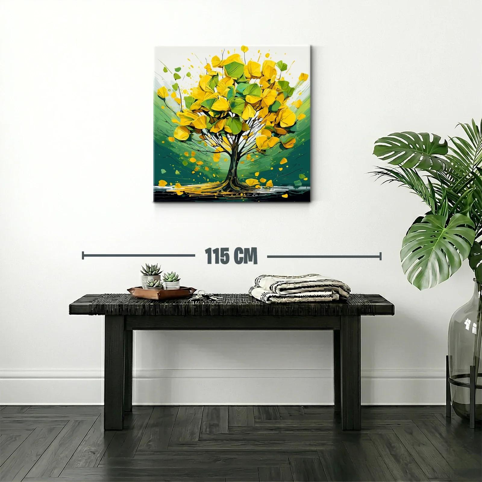 Árbol vibrante de tonos verdes y amarillos dinámicos — miniatura 2
