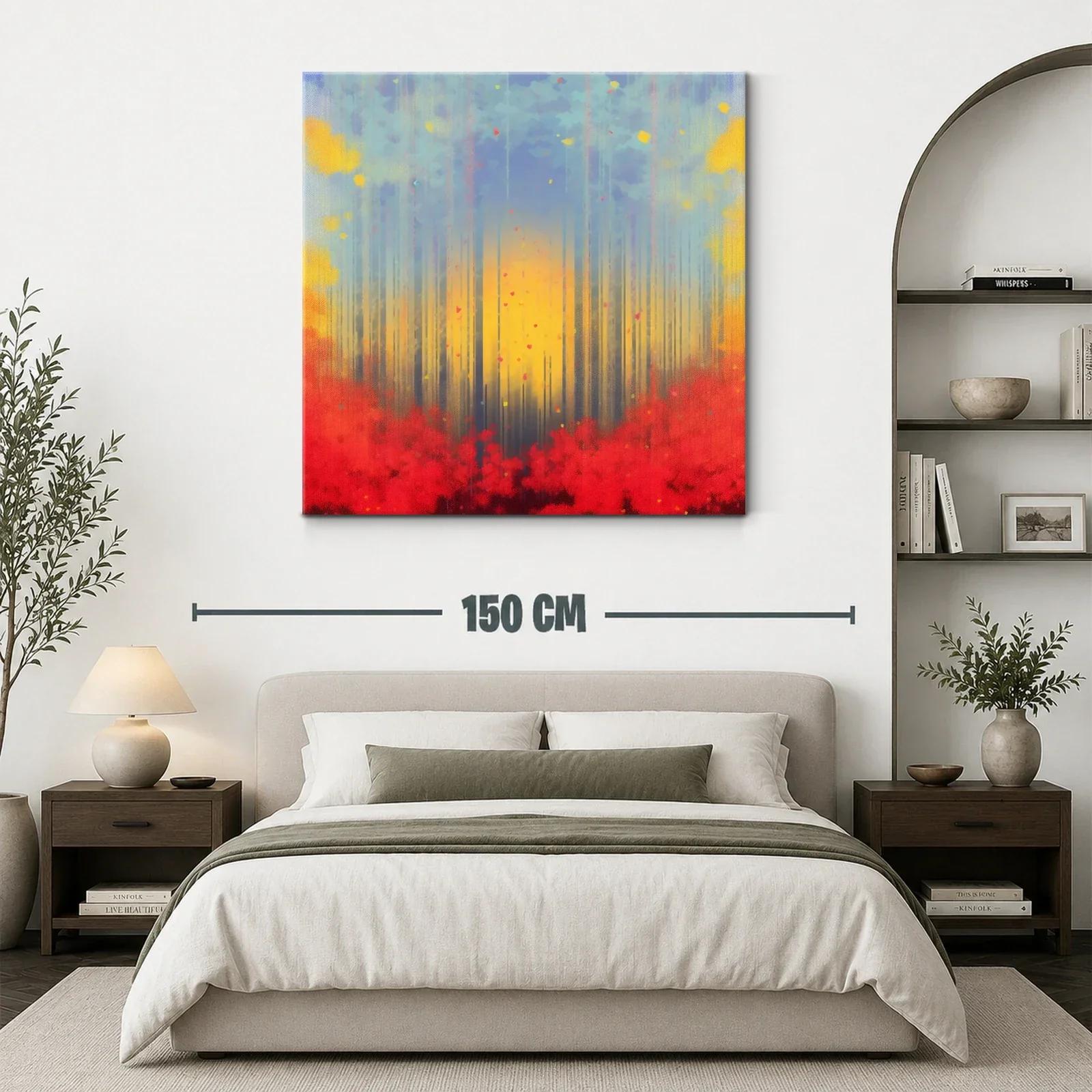 Bosque abstracto con tonos cálidos y fríos en armonía — miniatura 3