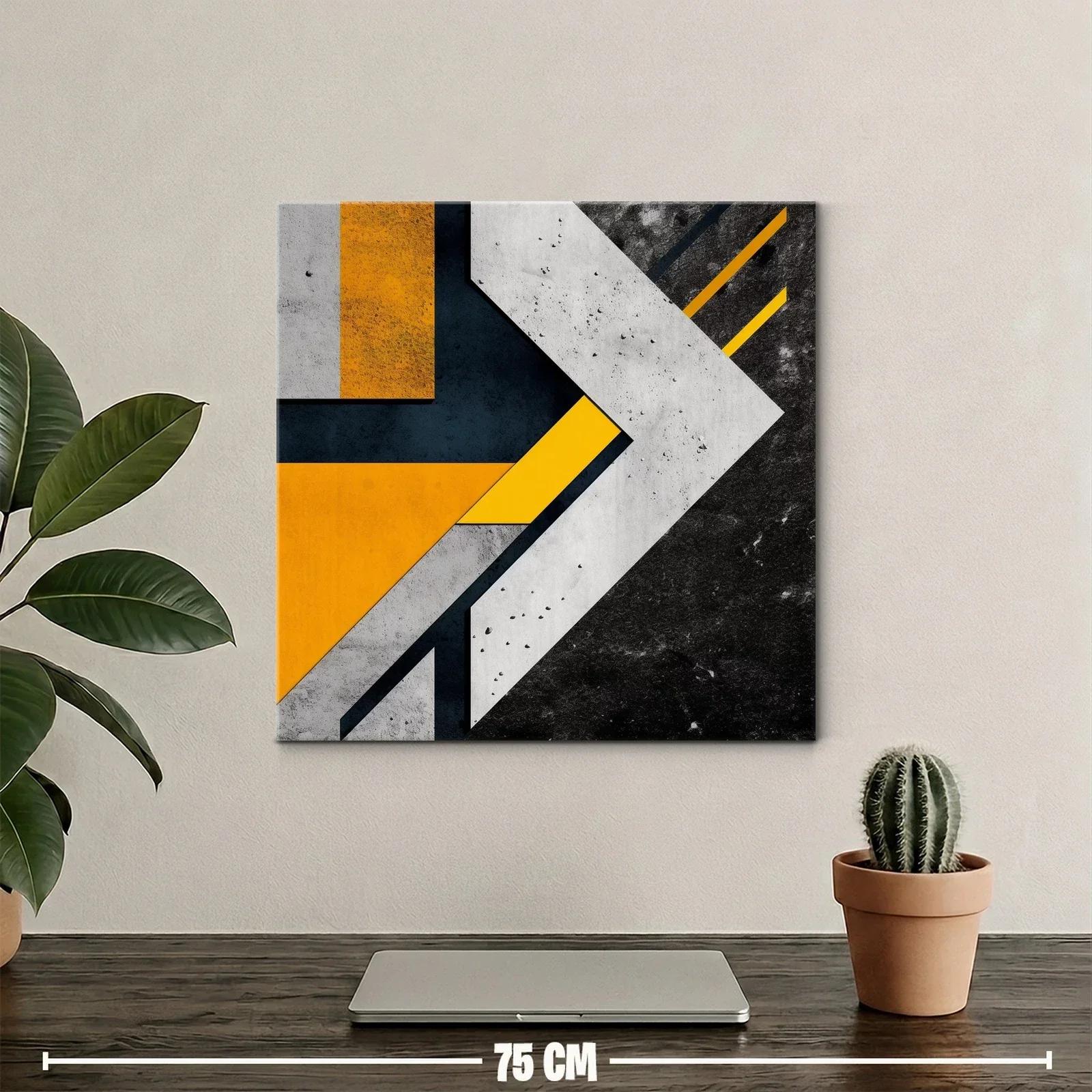 Composición geométrica con tonos amarillos y negros — miniatura 2
