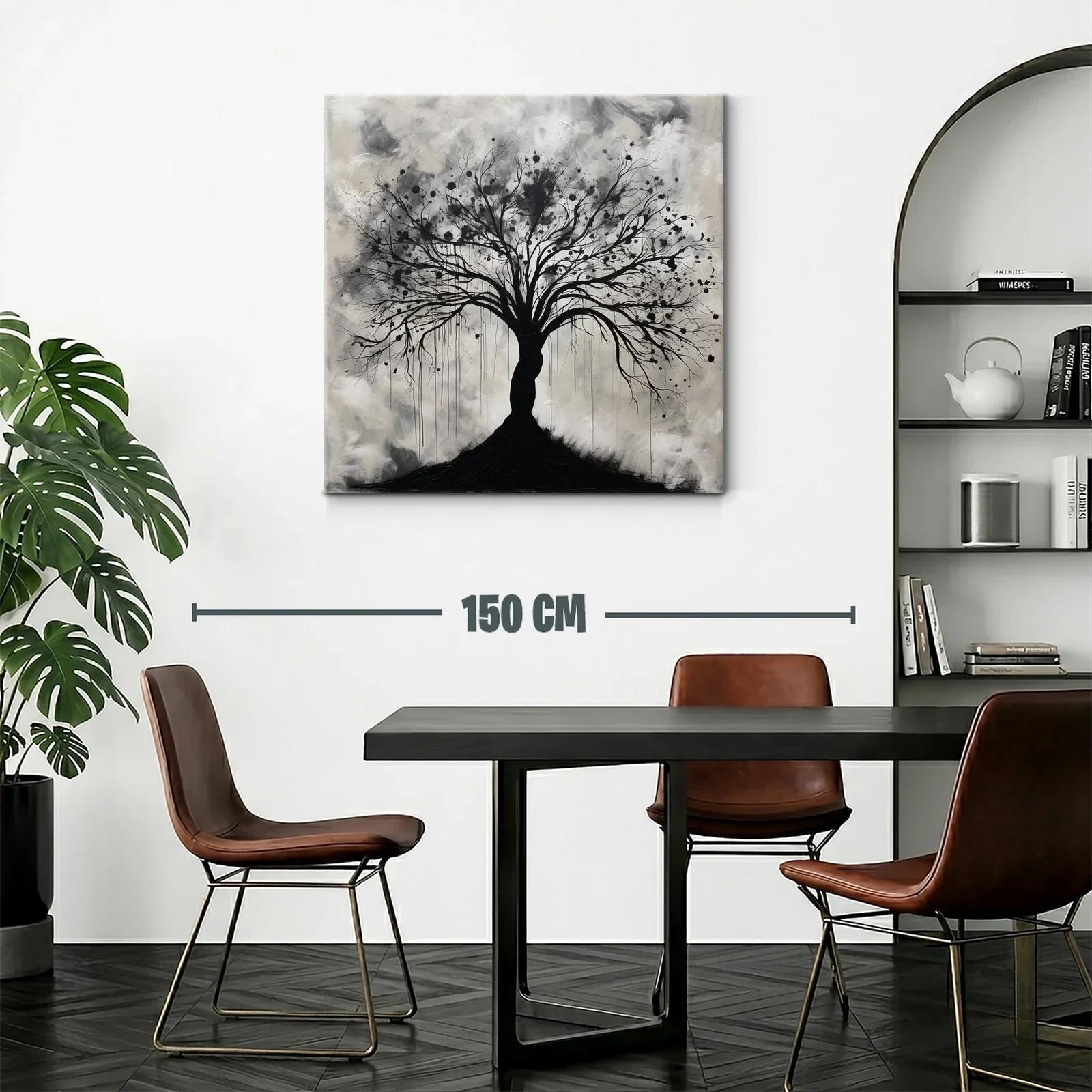 Árbol estilizado en tonos grises y negros para un ambiente elegante — miniatura 2