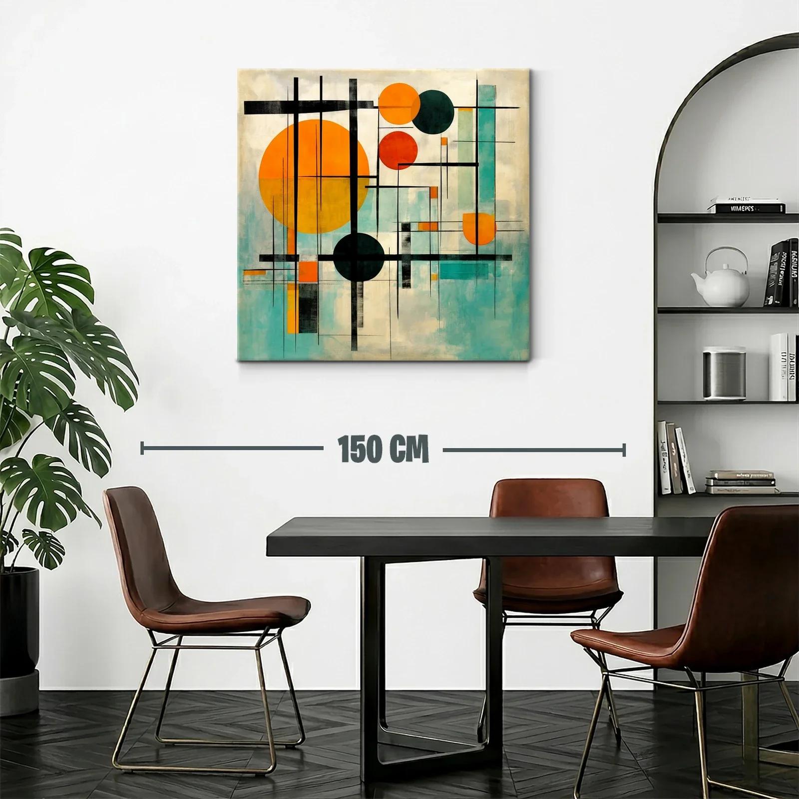Composición geométrica moderna con tonos cálidos y fríos — miniatura 2