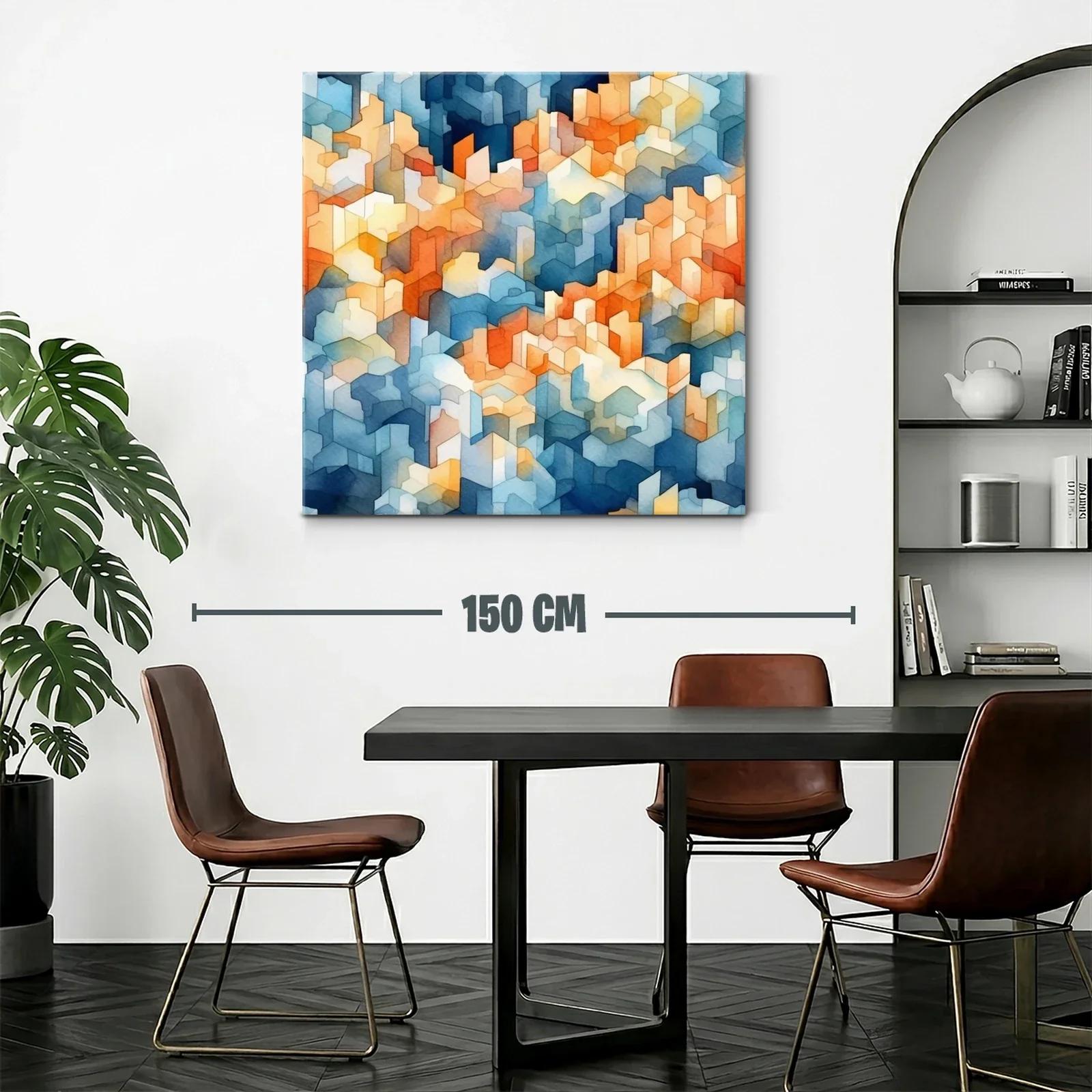 Diseño urbano abstracto en tonos azules y cálidos — miniatura 2