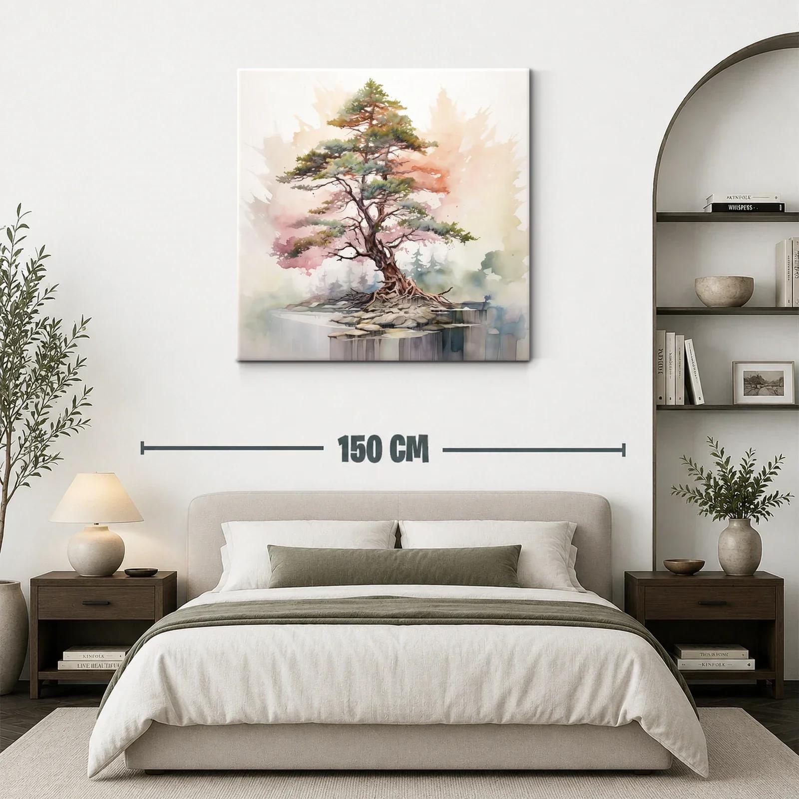 Árbol sobre roca con tonos suaves y delicados — miniatura 3