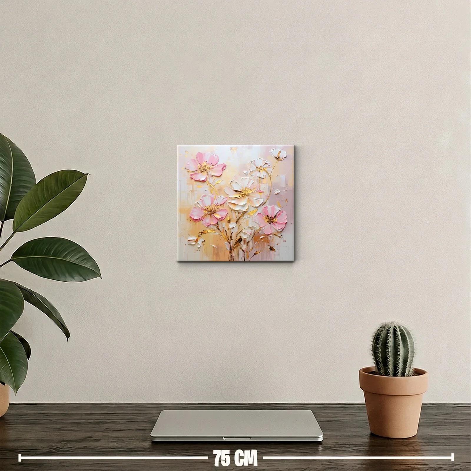 Delicadas flores en tonos rosas y dorados — miniatura 2