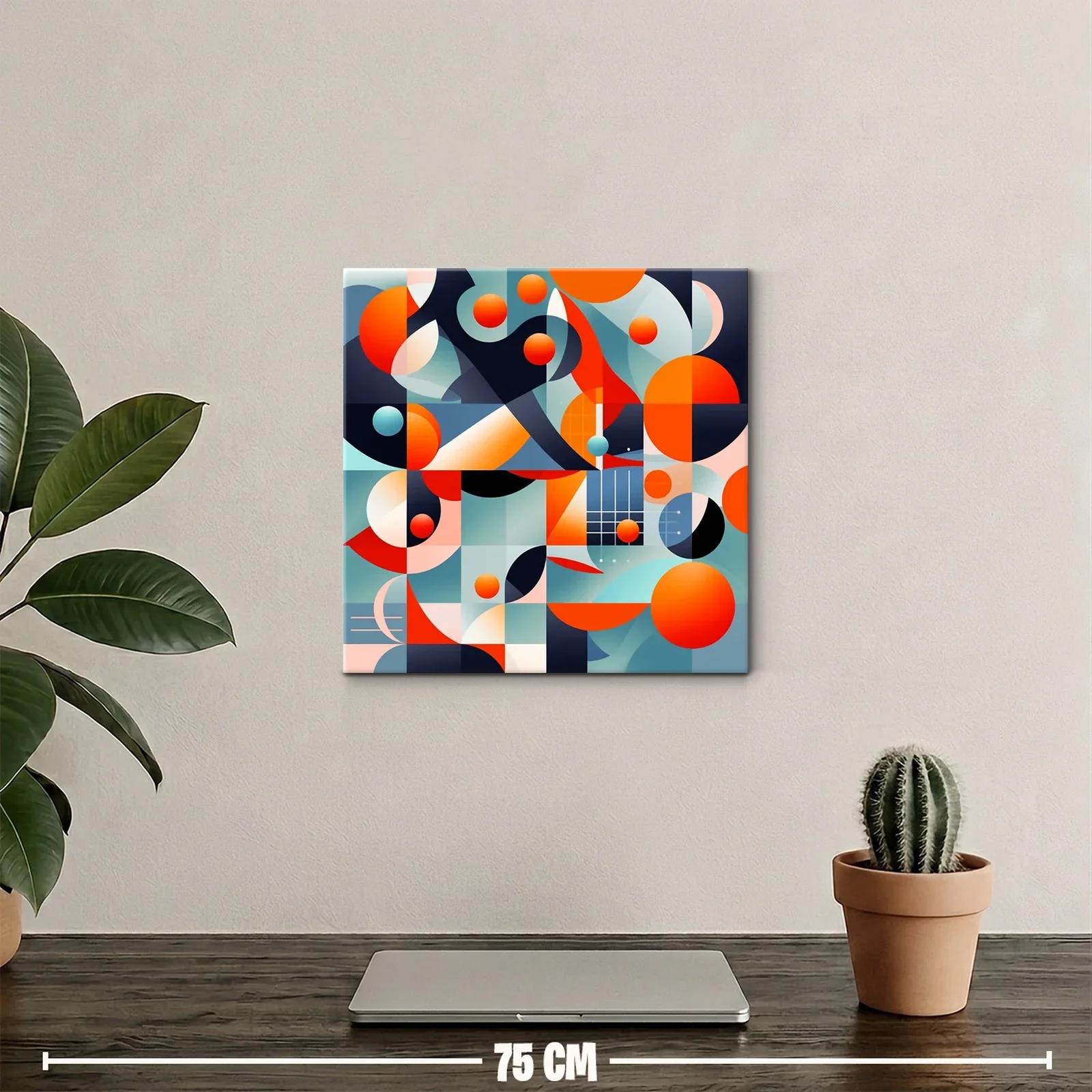 Arte abstracto vibrante con formas geométricas y círculos intensos — miniatura 2