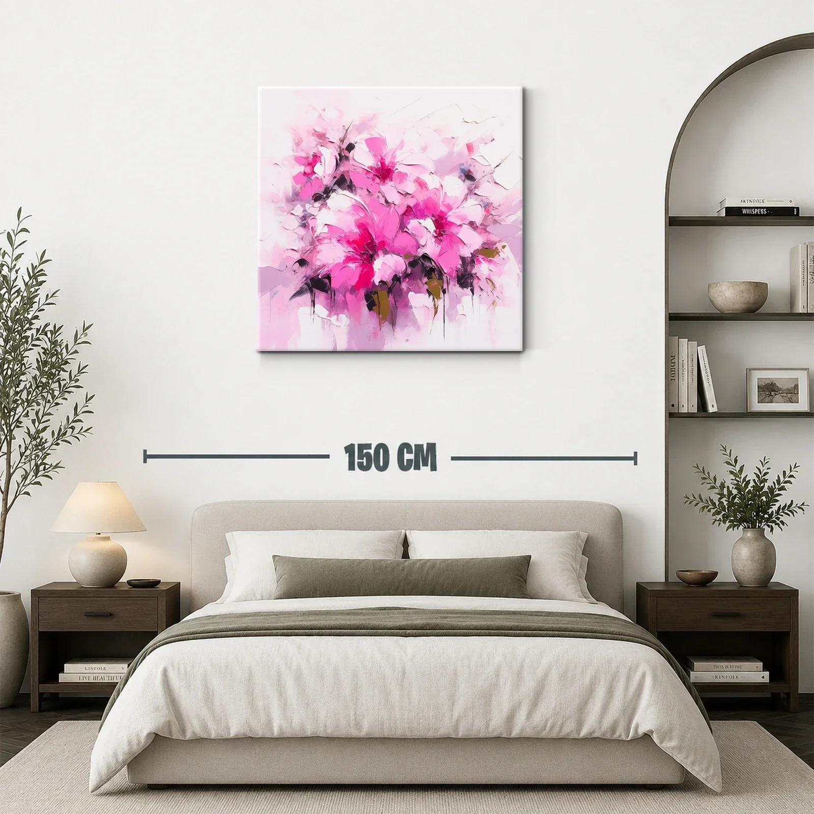 Cuadro flores rosas abstracción vibrante y elegante — miniatura 3