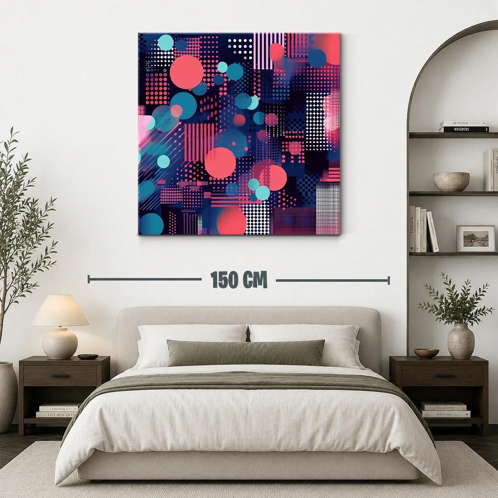 Composición abstracta con círculos y puntos en tonos vibrantes — miniatura 3
