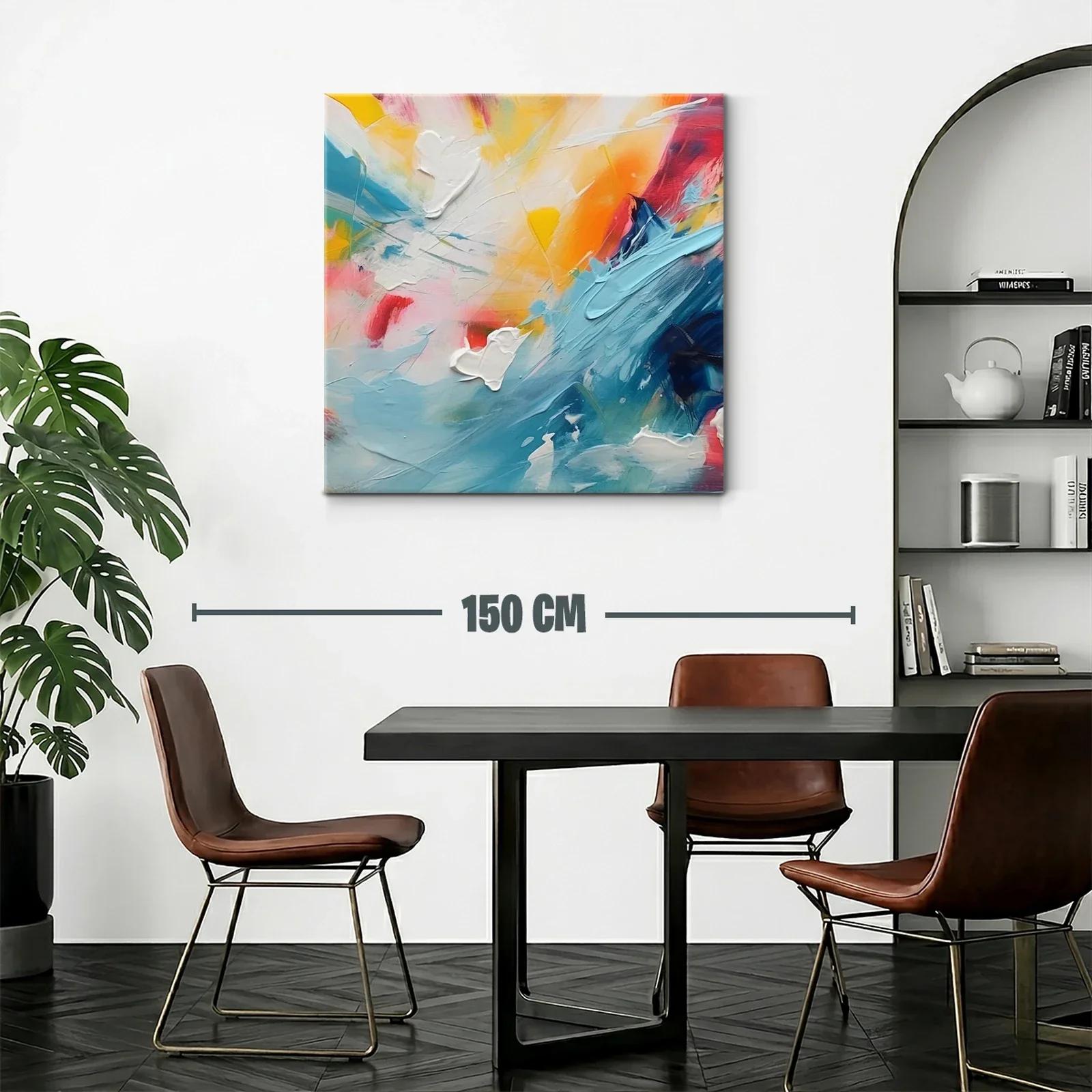 Cuadro abstracto en tonos vibrantes con toques dinámicos — miniatura 2