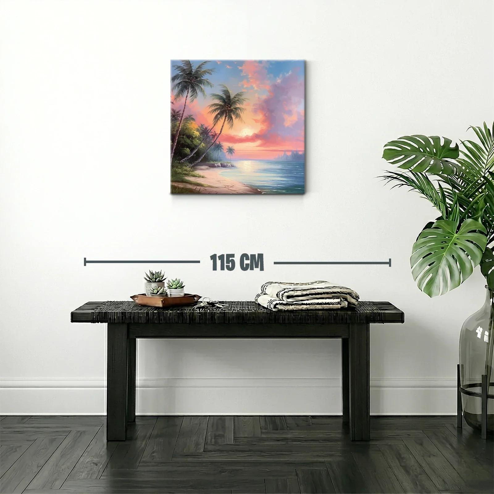 Atardecer tropical con palmeras junto al mar — miniatura 2