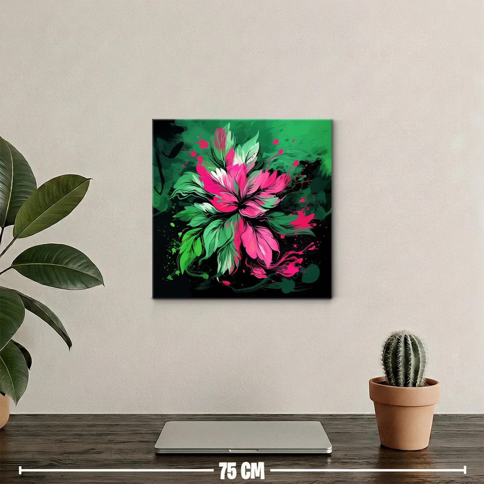 Flor vibrante en tonos verdes y fucsias intensos — miniatura 2