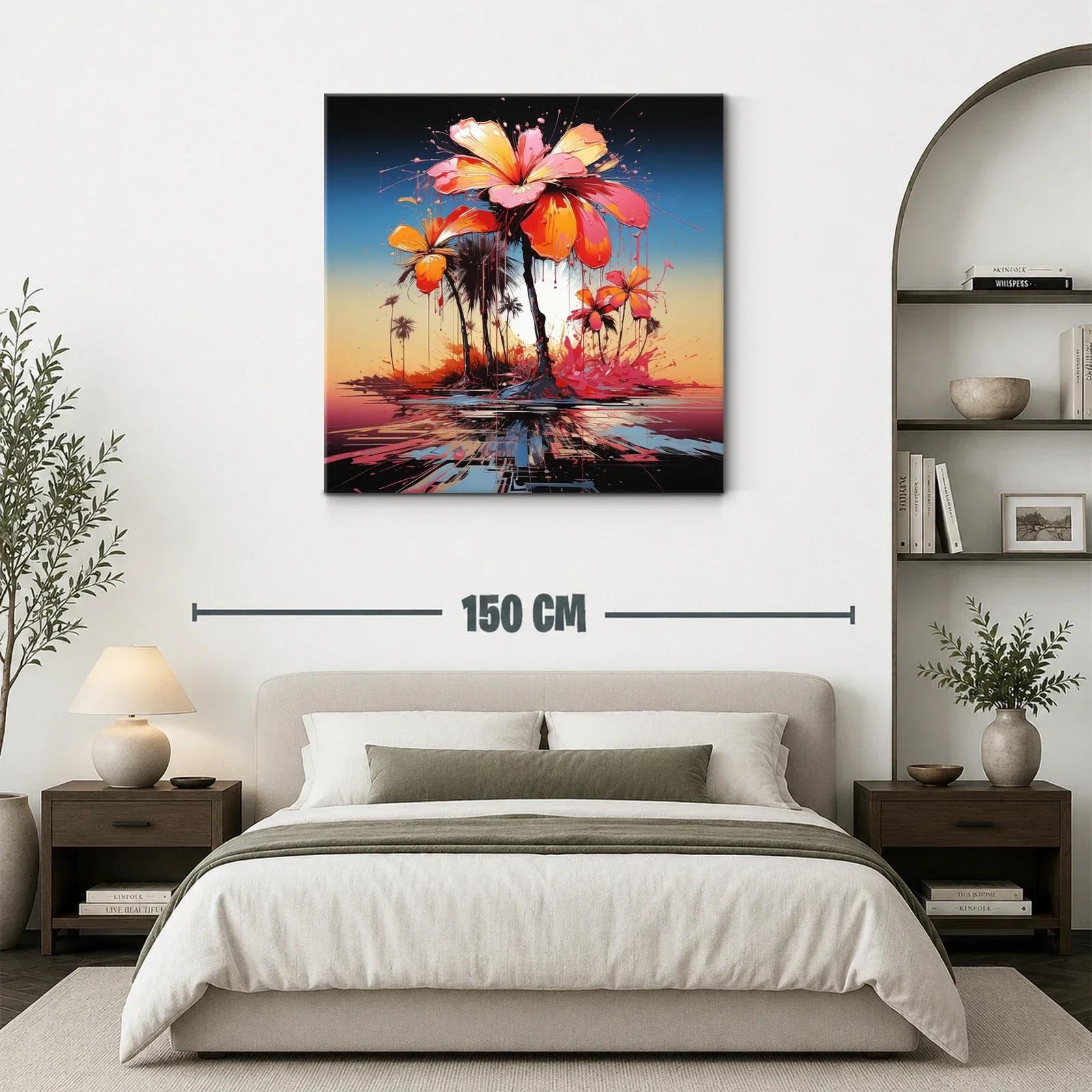 Flores vibrantes con fondo degradado al atardecer — miniatura 3