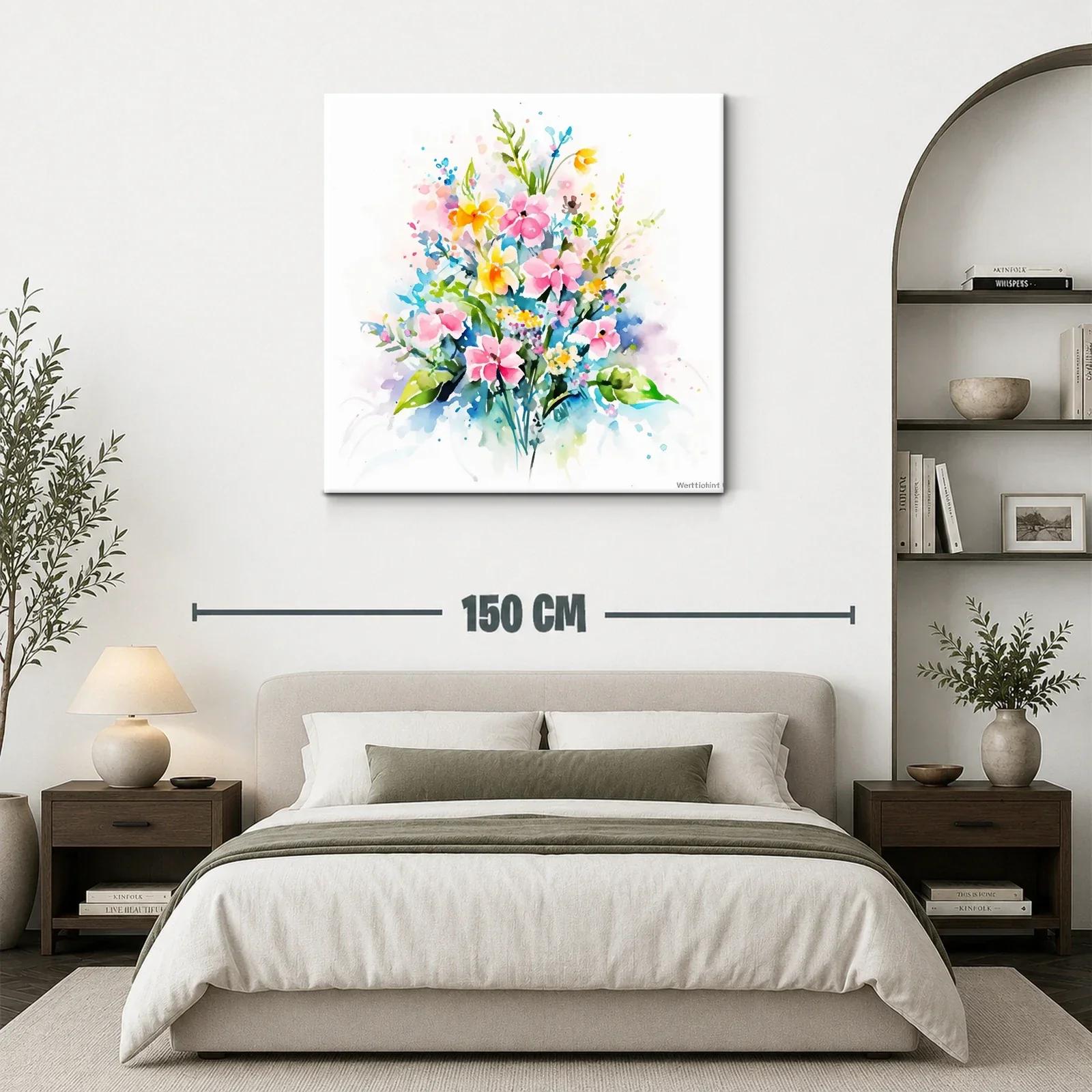 Bello ramo floral en acuarela con tonos pastel brillantes — miniatura 3
