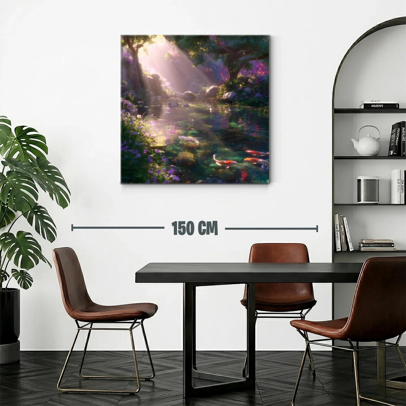 Río encantado con carpas y luz dorada al amanecer — miniatura 2