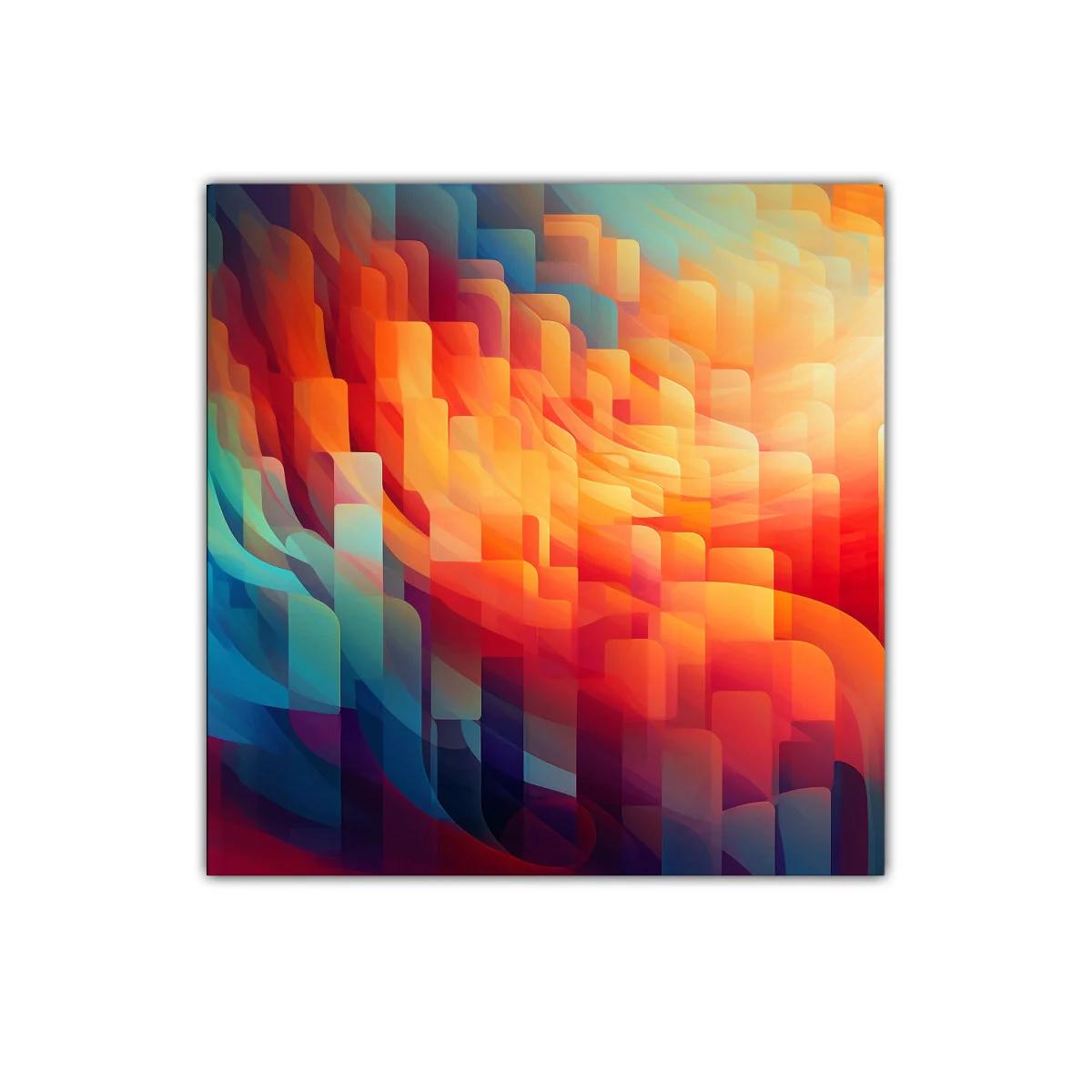 Cuadro decorativo en tonos cálidos y fríos abstractos — miniatura 1