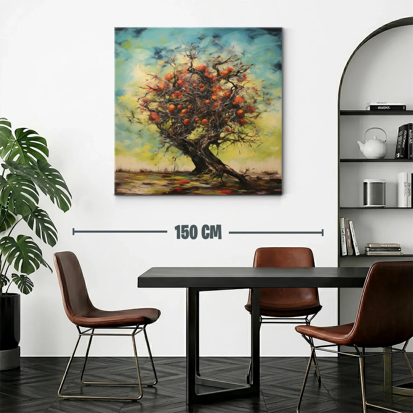 Árbol frutal con vibrantes tonos de naranja y azul — miniatura 2