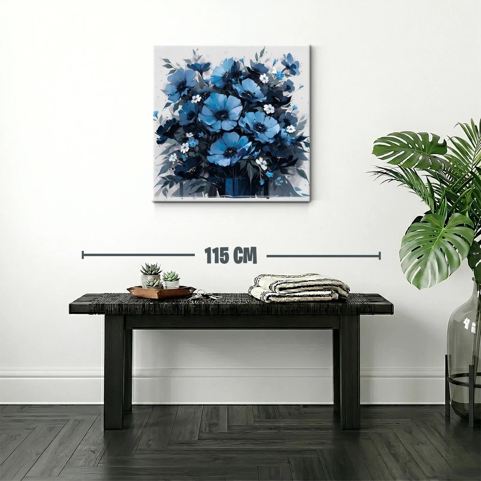 Ramo de flores en tonos azules con toque elegante — miniatura 2