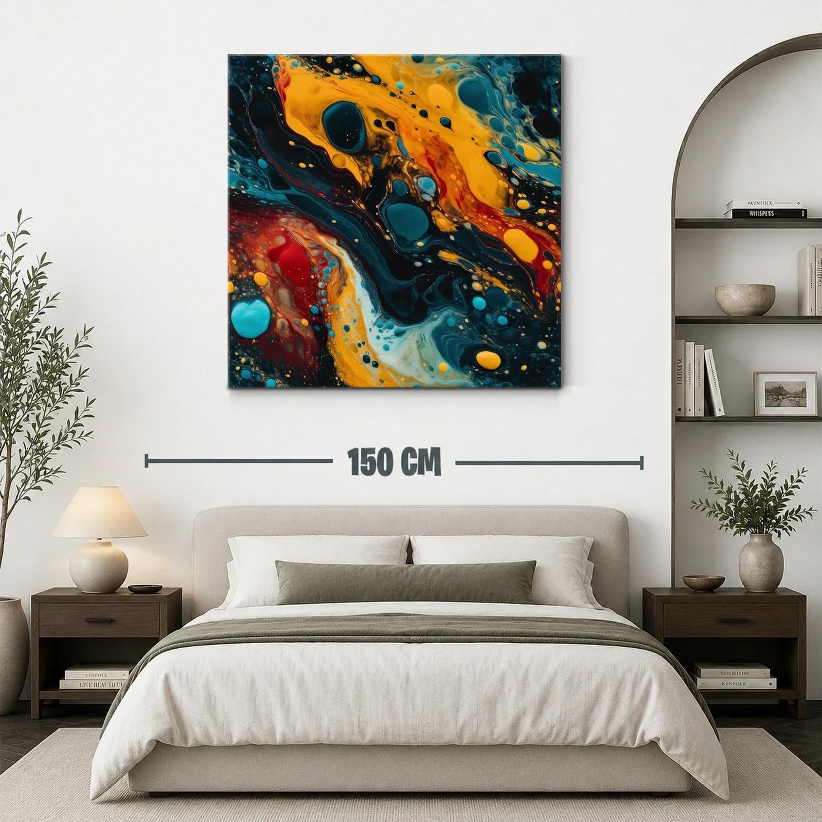 Arte abstracto con vibrantes tonos cálidos y fríos — miniatura 3