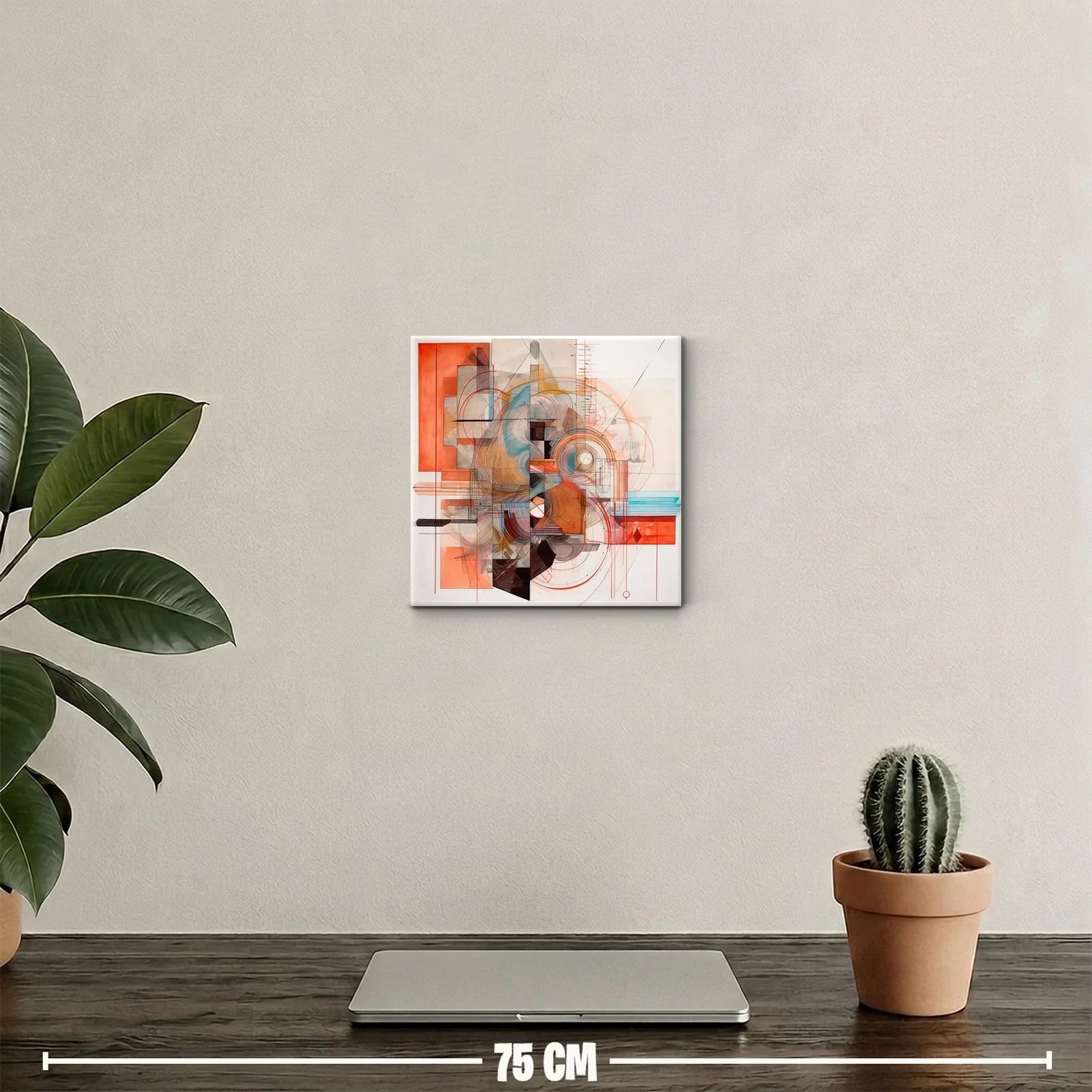 Composición geométrica con tonos cálidos y contrastes vibrantes — miniatura 2