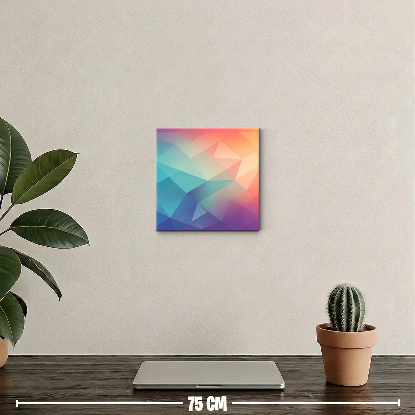 Cuadro abstracto con tonos cálidos y fríos para decoración moderna — miniatura 2