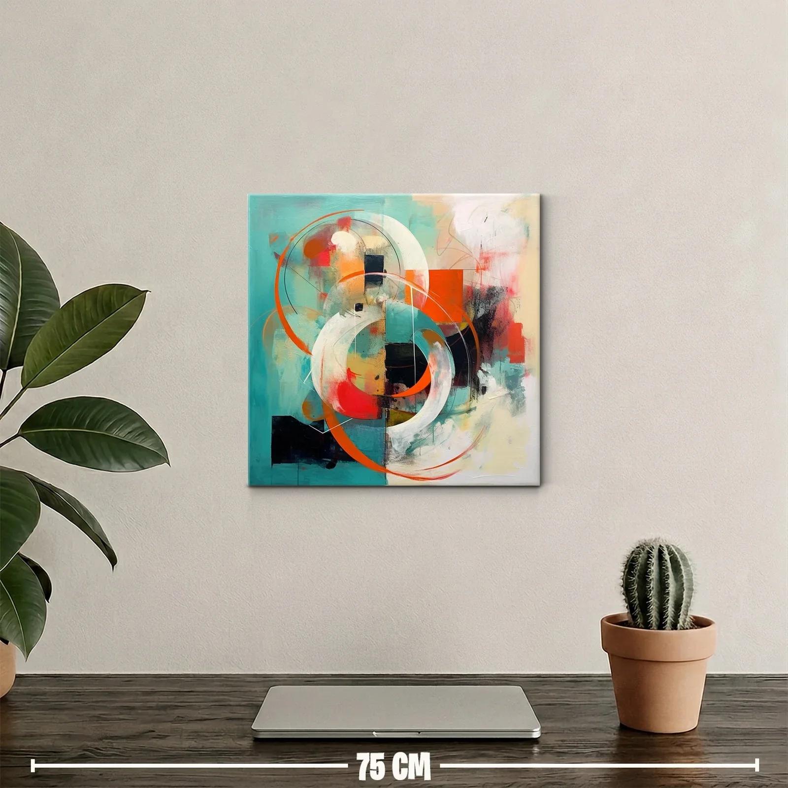 Composición abstracta con vibrantes círculos y tonos cálidos — miniatura 2