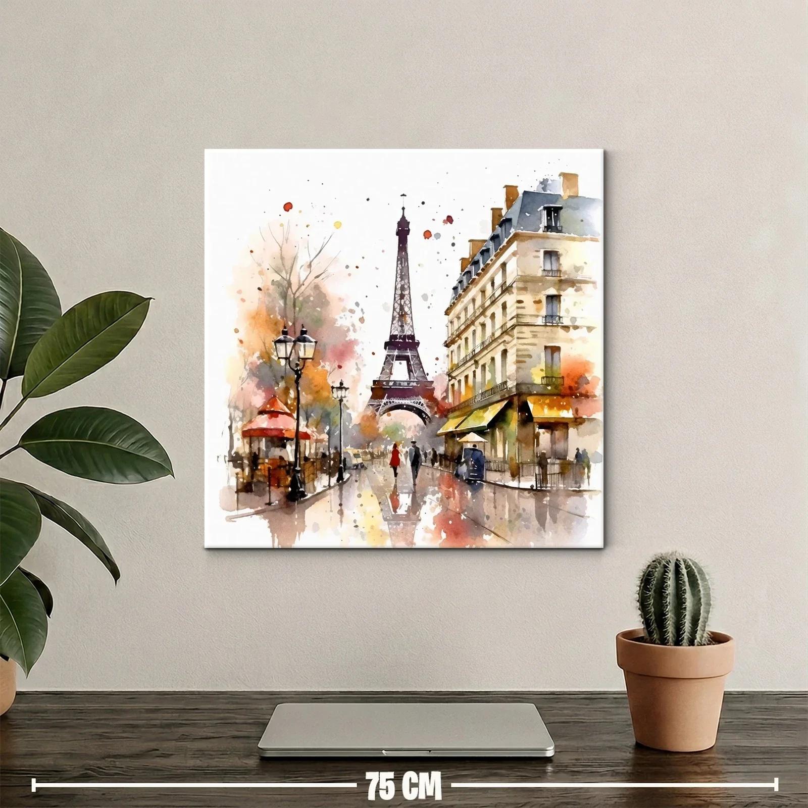 Paisaje parisino con Torre Eiffel y ambiente otoñal — miniatura 2