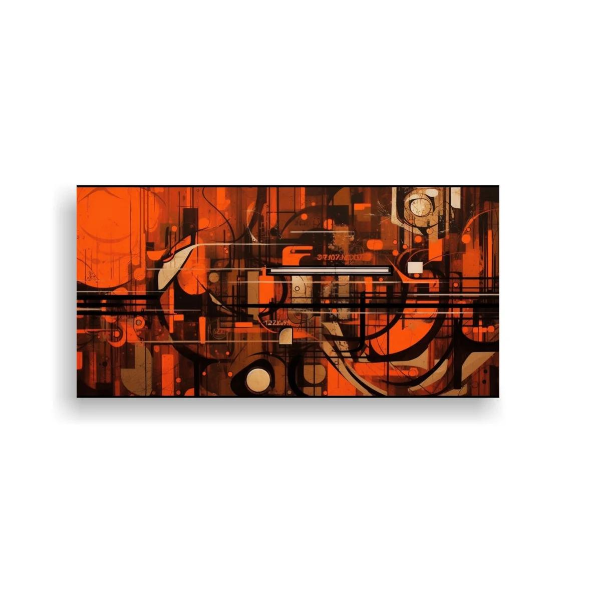 Cuadro composición geométrica abstracta con capas densas y arcos — imagen principal