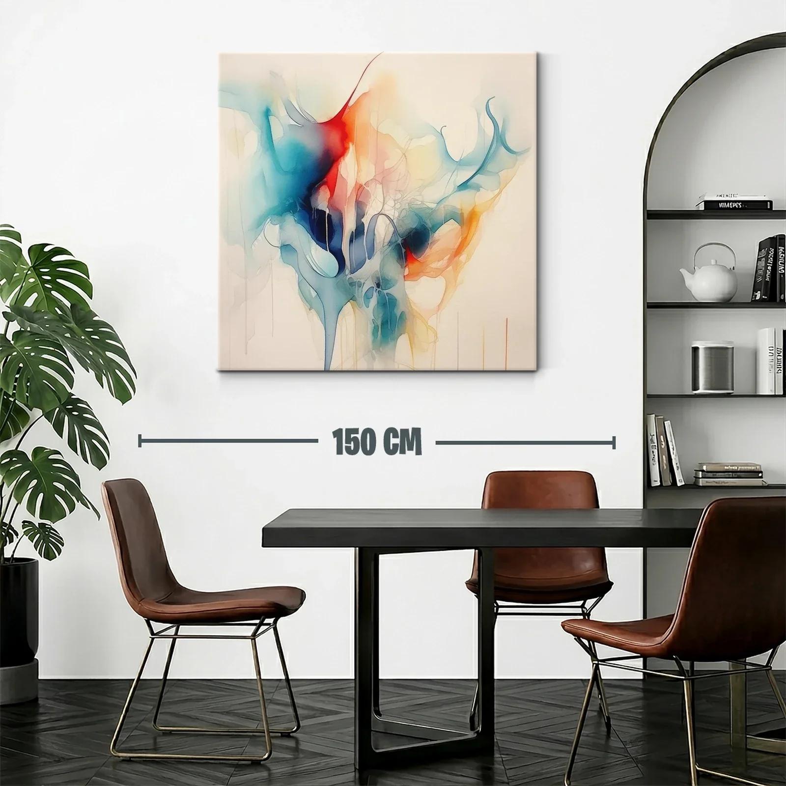Obra abstracta con tonos intensos y suaves fluidos — miniatura 2