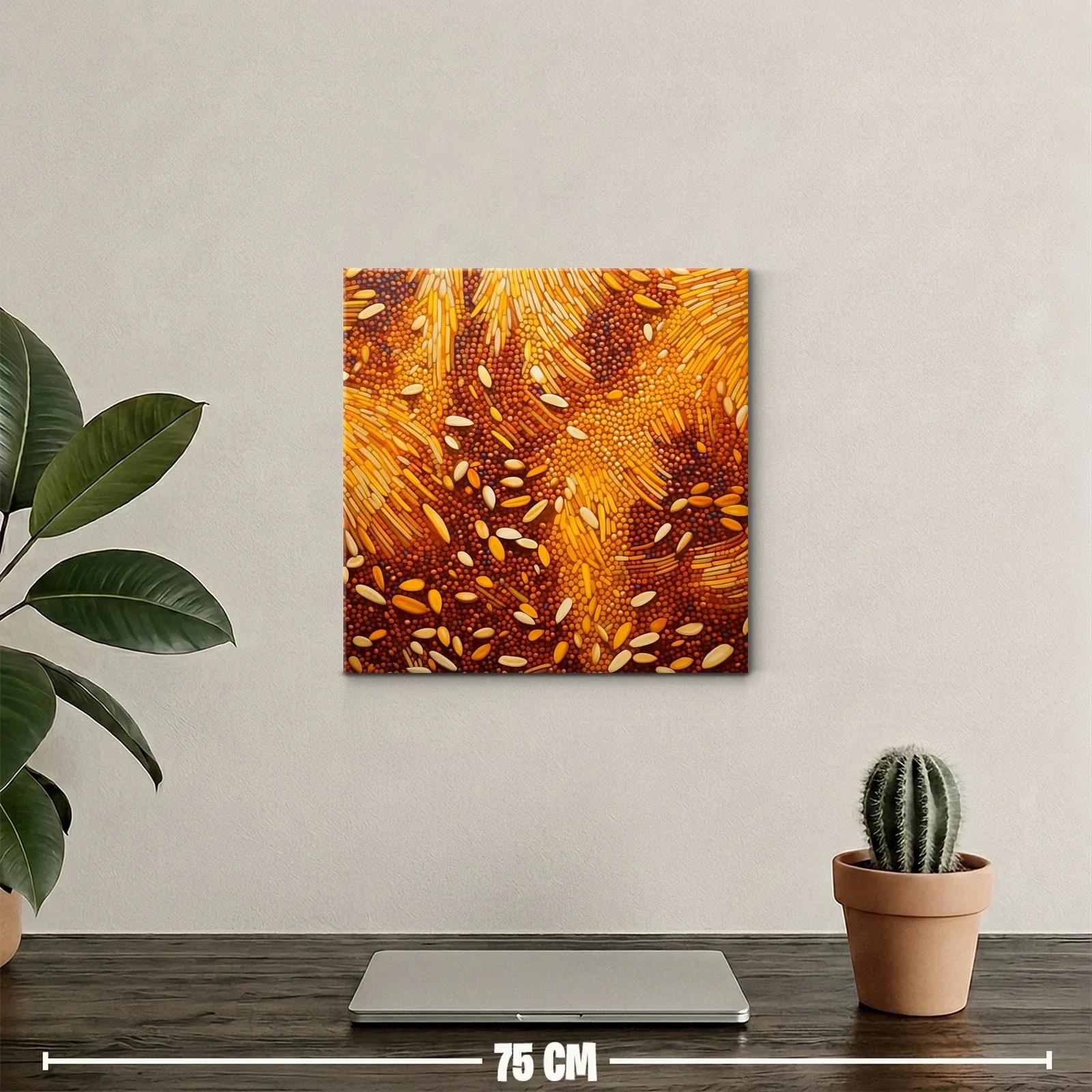 Cuadro abstracto en tonos cálidos con patrones orgánicos — miniatura 2