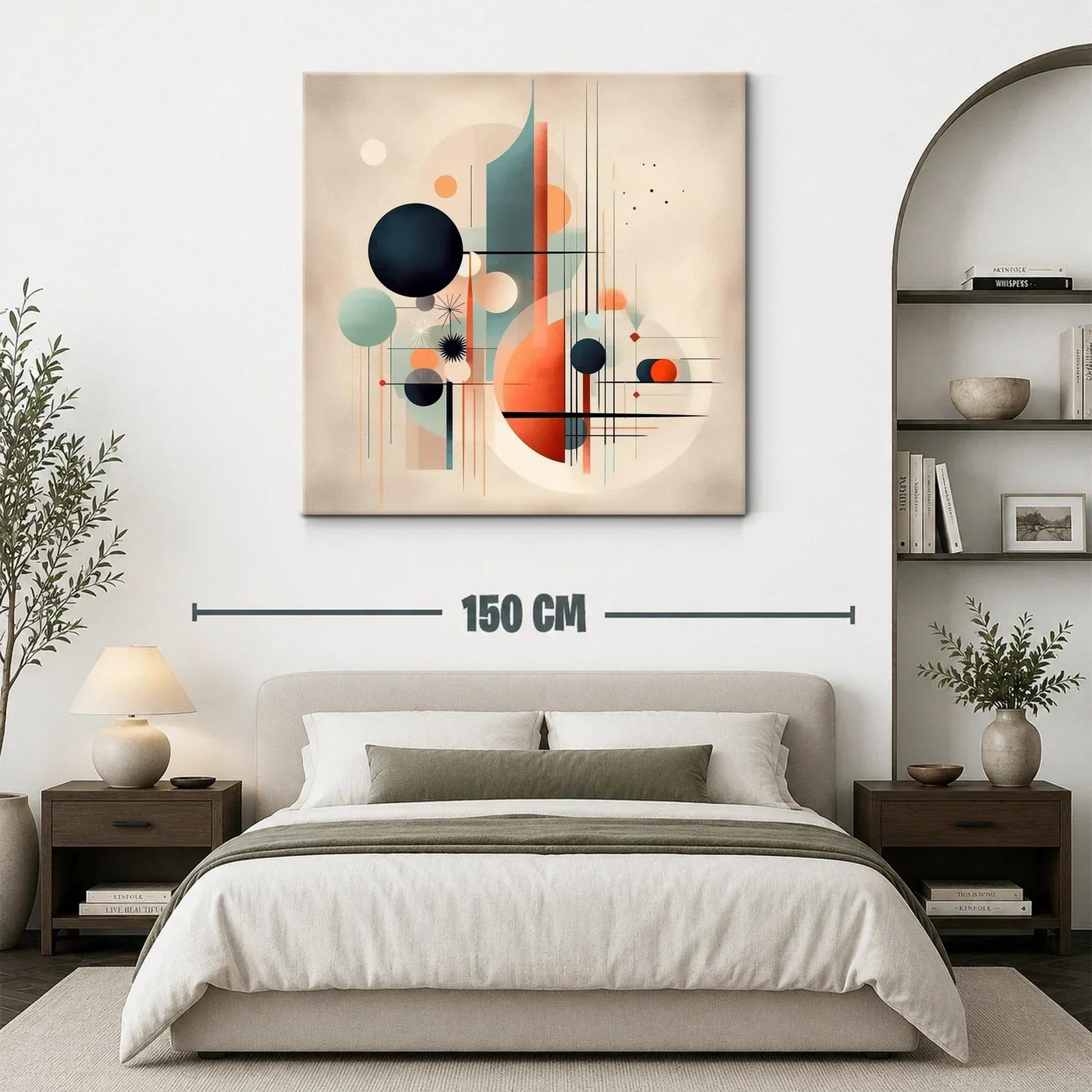 Composición geométrica abstracta en tonos cálidos y fríos — miniatura 3