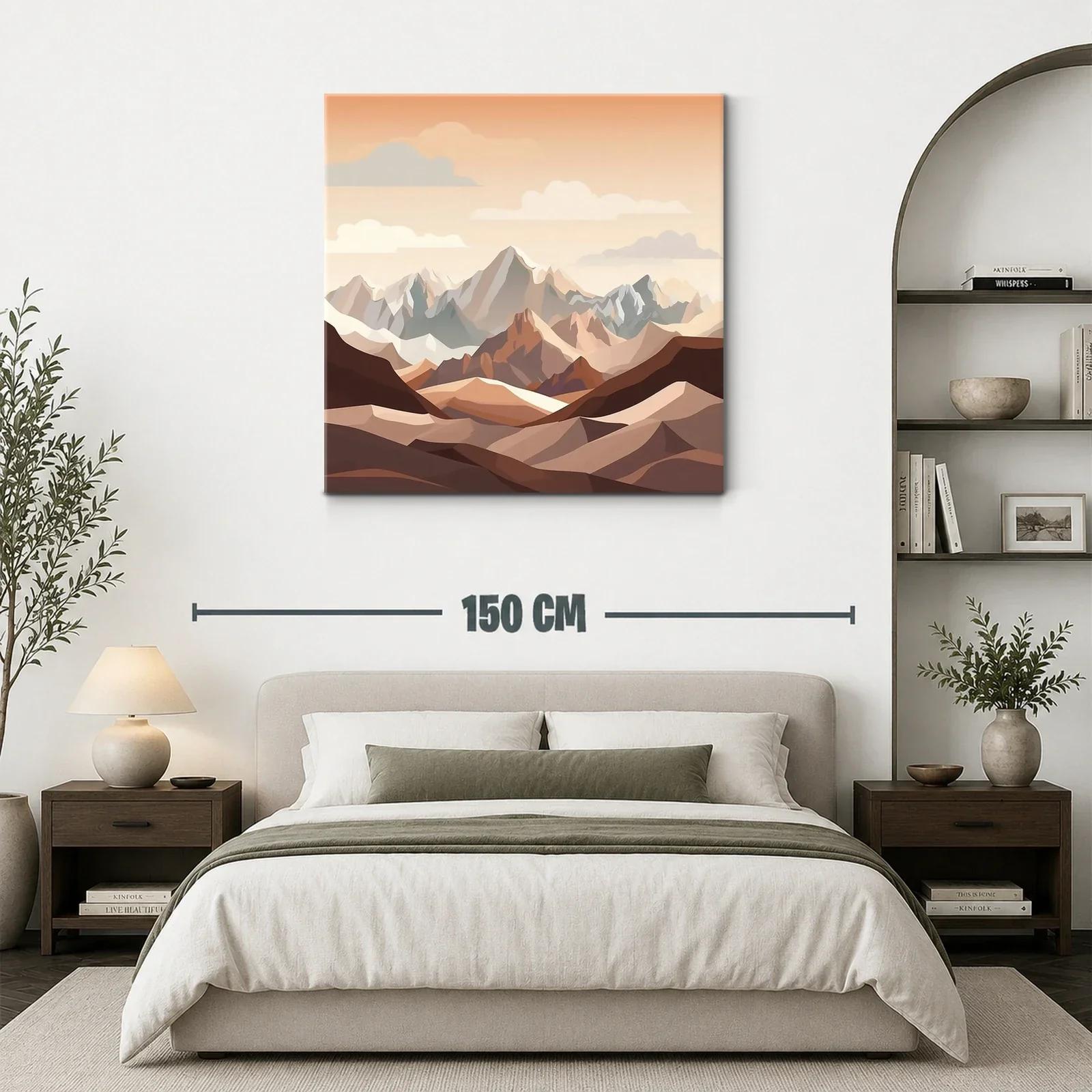 Paisaje montañoso en tonos cálidos y neutros — miniatura 3